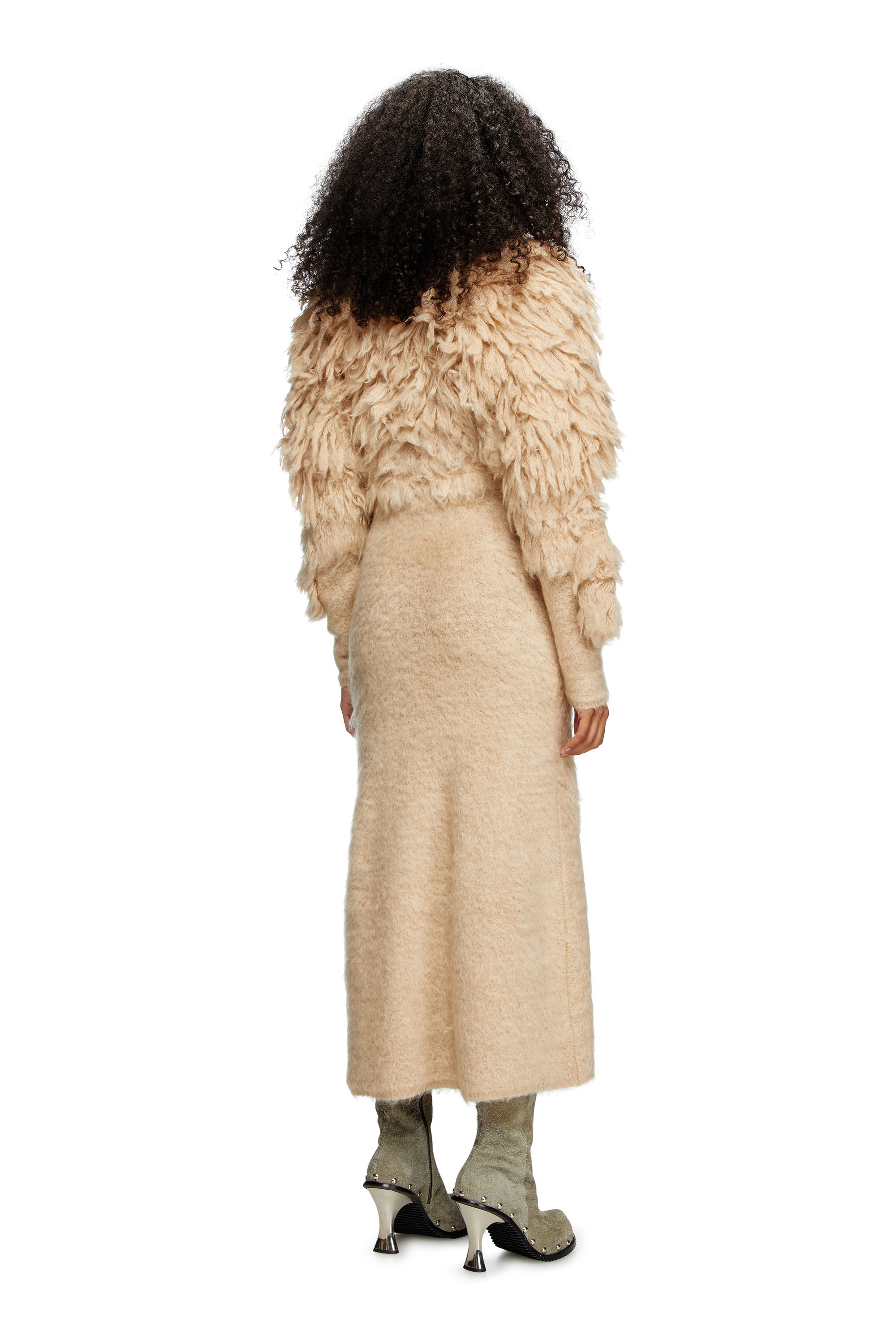 Diesel - M-PACE, Abito dolcevita in mohair effetto pelo Donna in Beige - 3