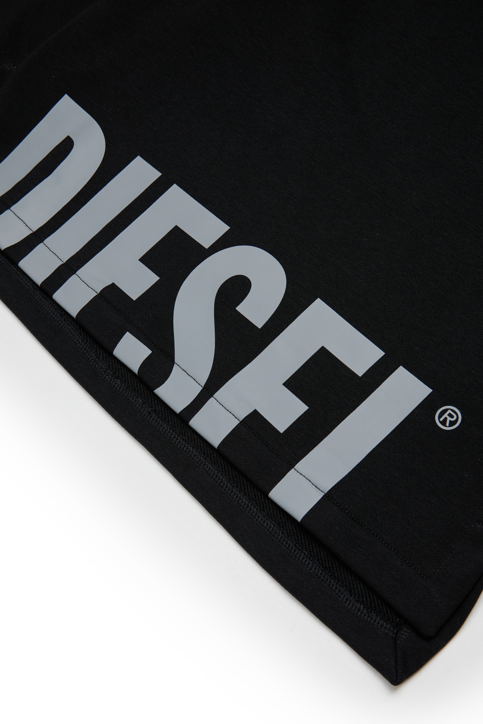 Diesel - SRES OVER, Felpa cut-off con stampa logo Uomo in Nero - 4