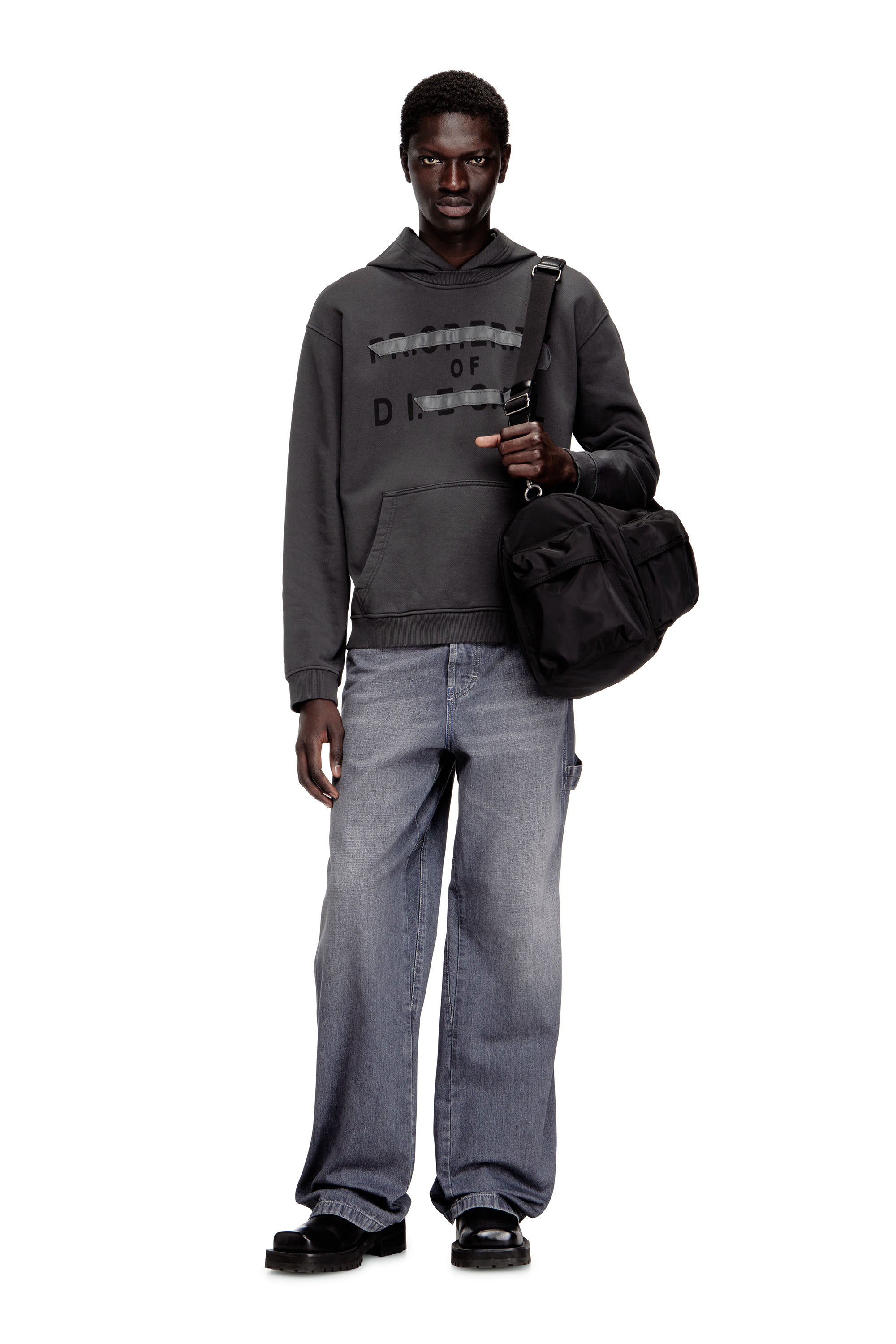 Diesel - S-NORMAN-HOOD, Felpa in cotone con applicazione a D Uomo in ToBeDefined - 2