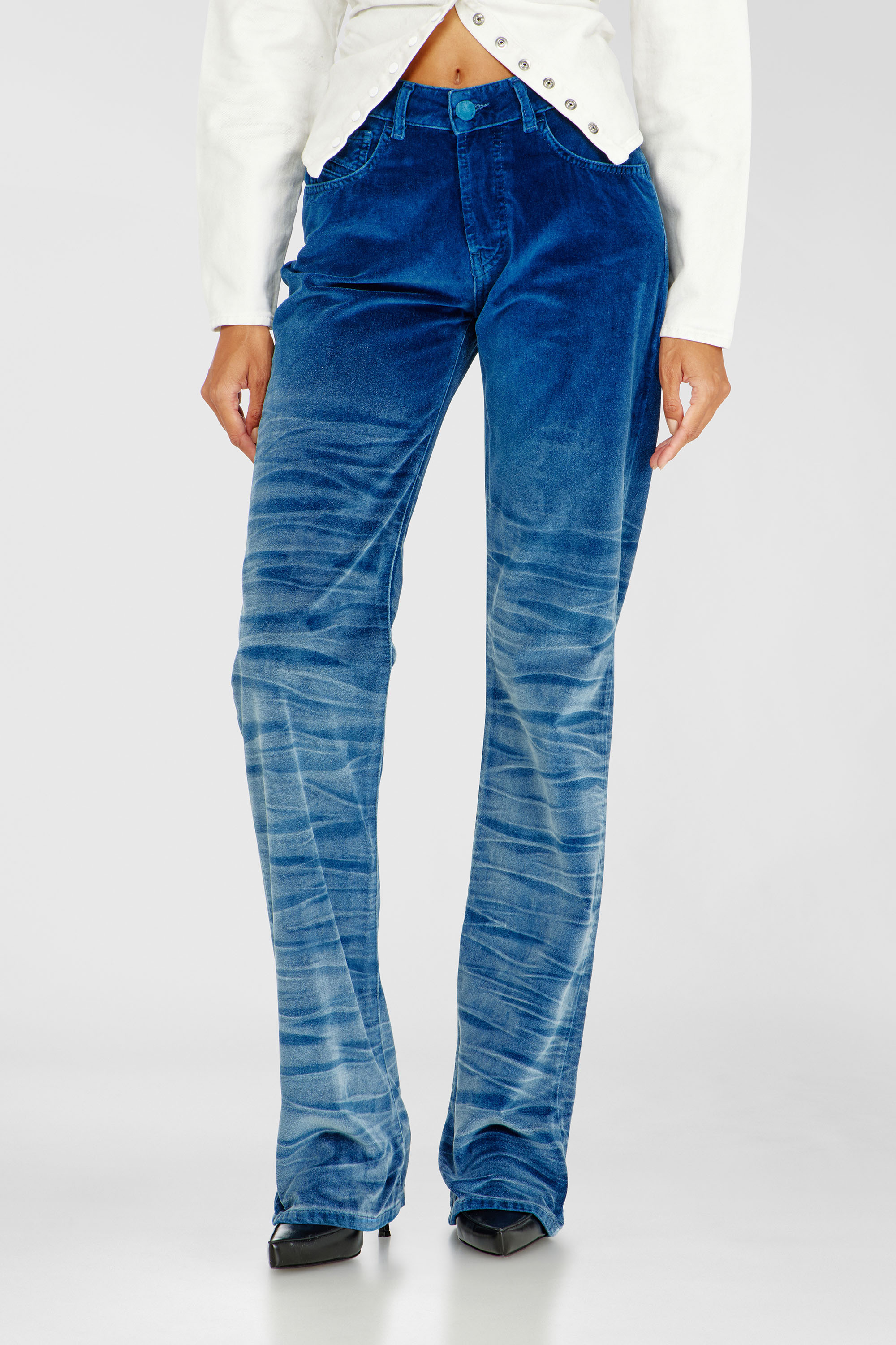 Diesel - Regular Jeans D-Lie 003PF Donna, Blu Scuro - Image 1