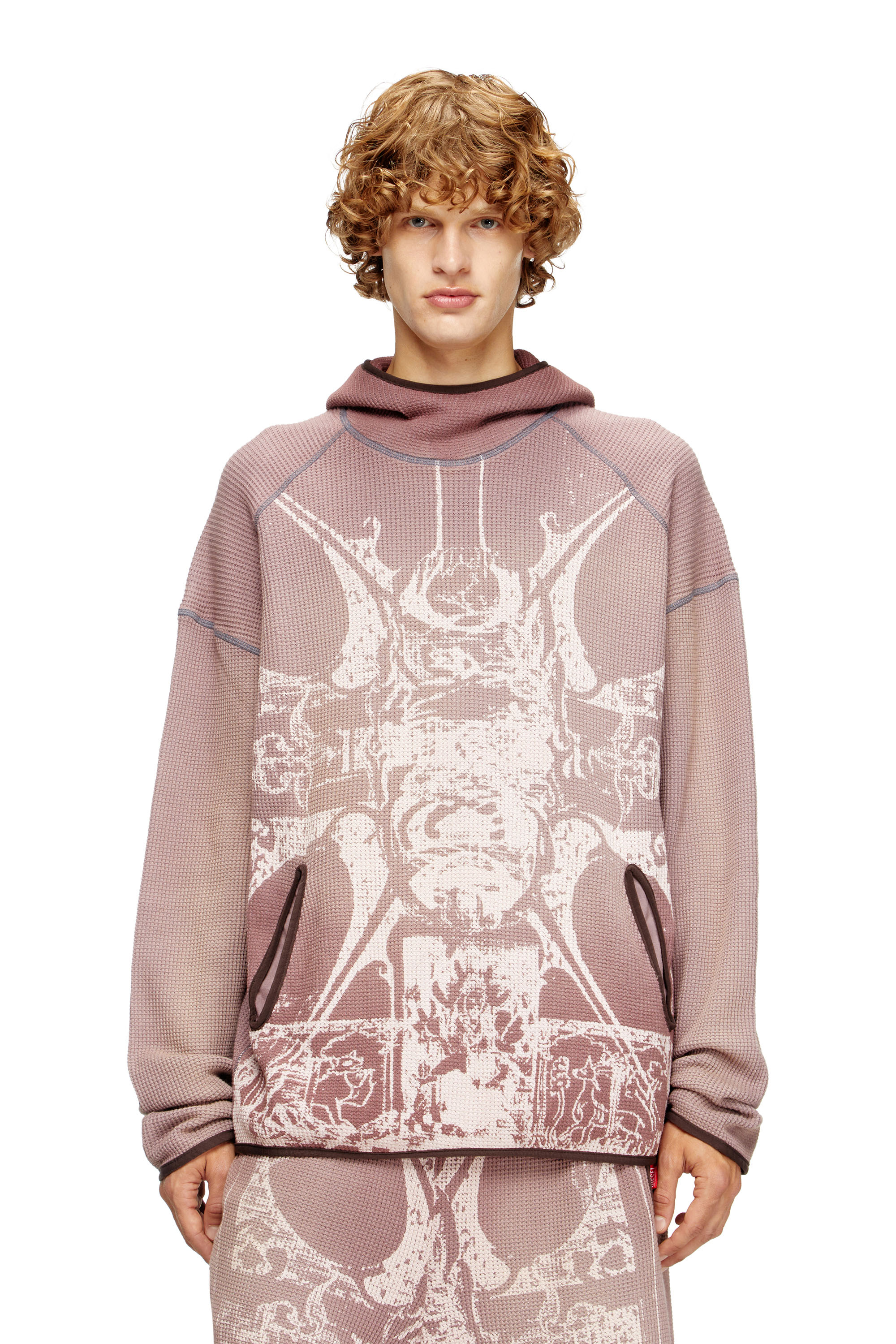 Diesel - S-WAF-HOOD-NEW, Hoodie a nido d’ape con stampa grafica Uomo in ToBeDefined - 1