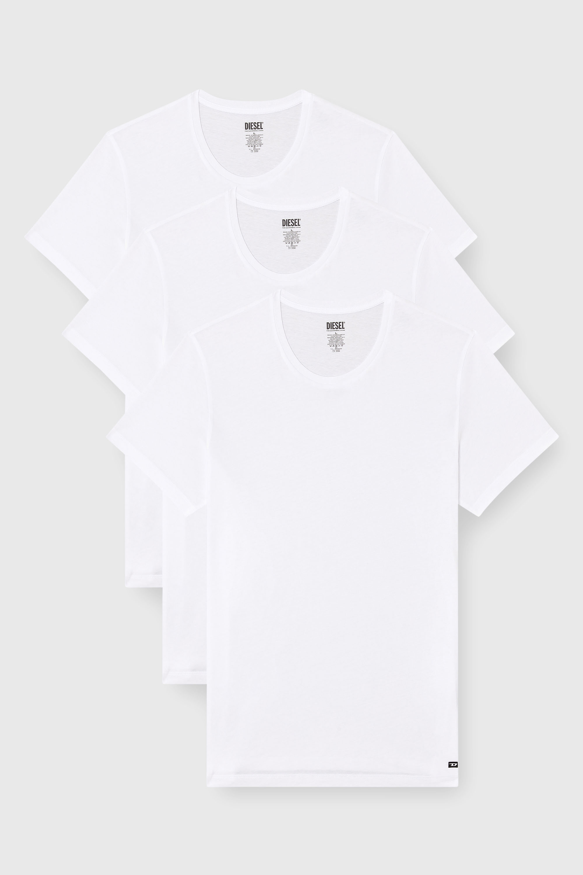 Diesel - RANDAL-D-BOX-3PACK, Man's Three-pack of T-shirts in White - 1