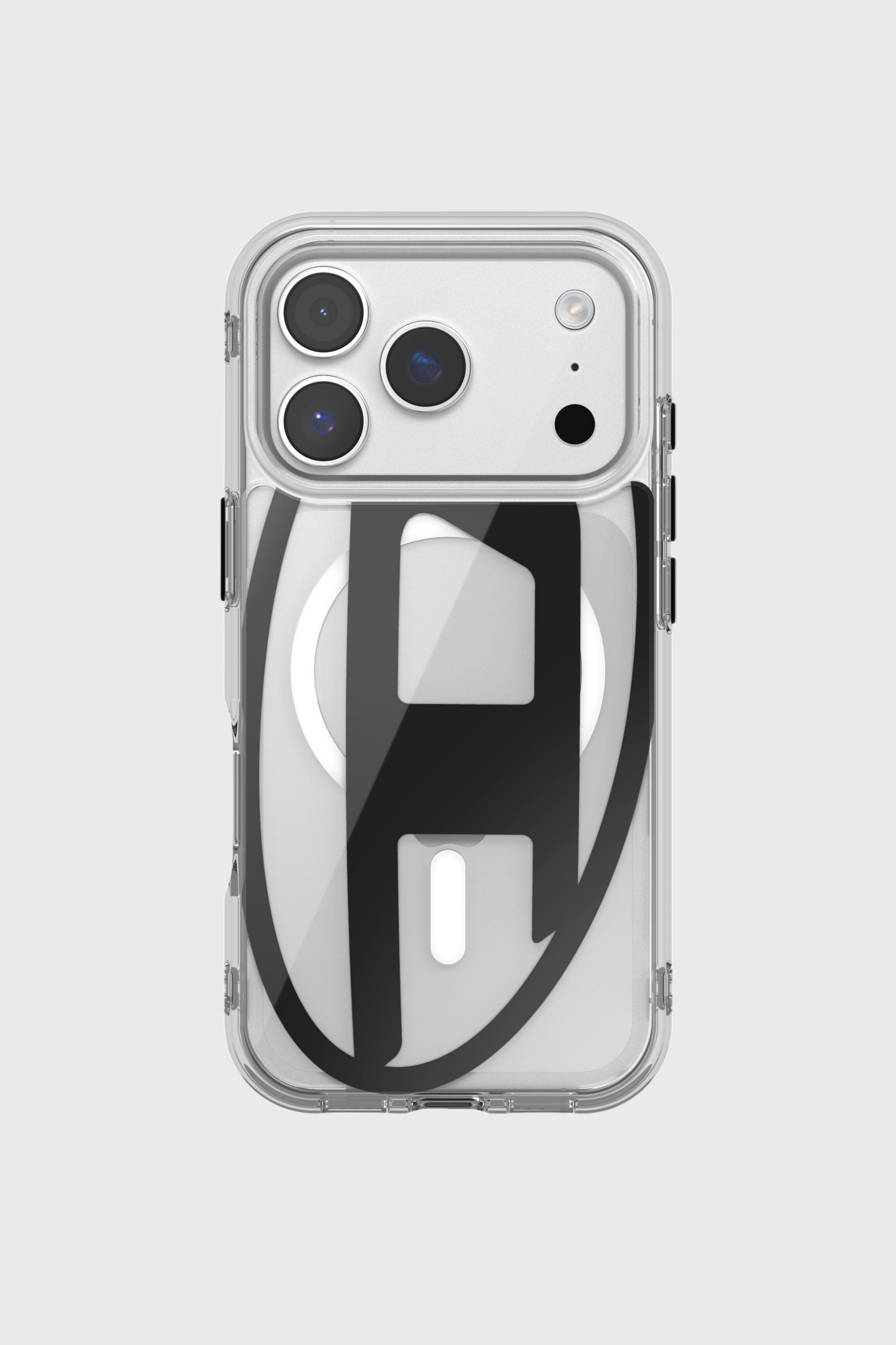 Diesel - 60417 AOP CASE, Custodia metallica Oval D con Magsafe per iPhone 17 Pro Unisex in Nero - 2