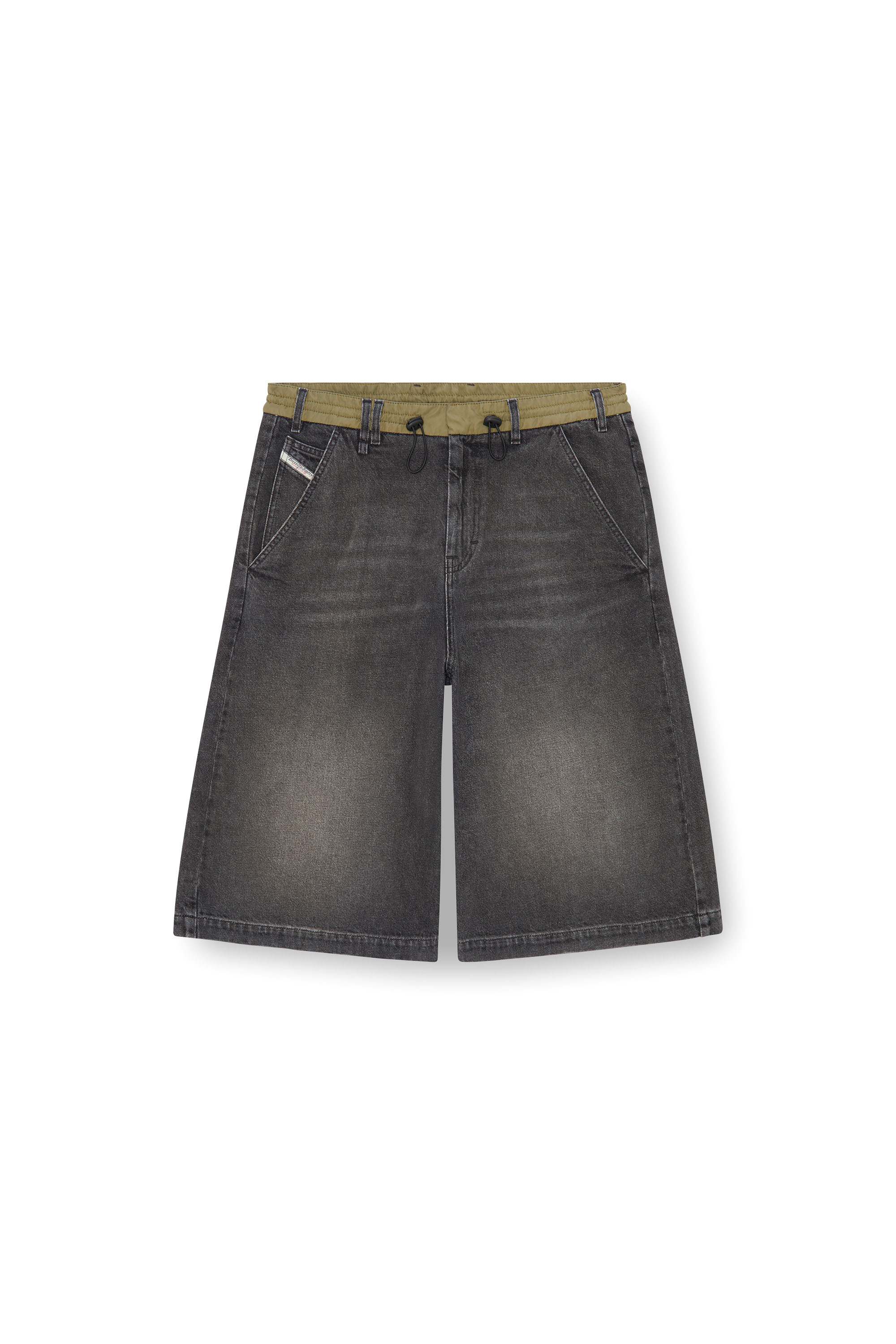 Diesel - D-ANDRE-SHORT-S, Bermuda ampi in denim e nylon Uomo in Nero - 3