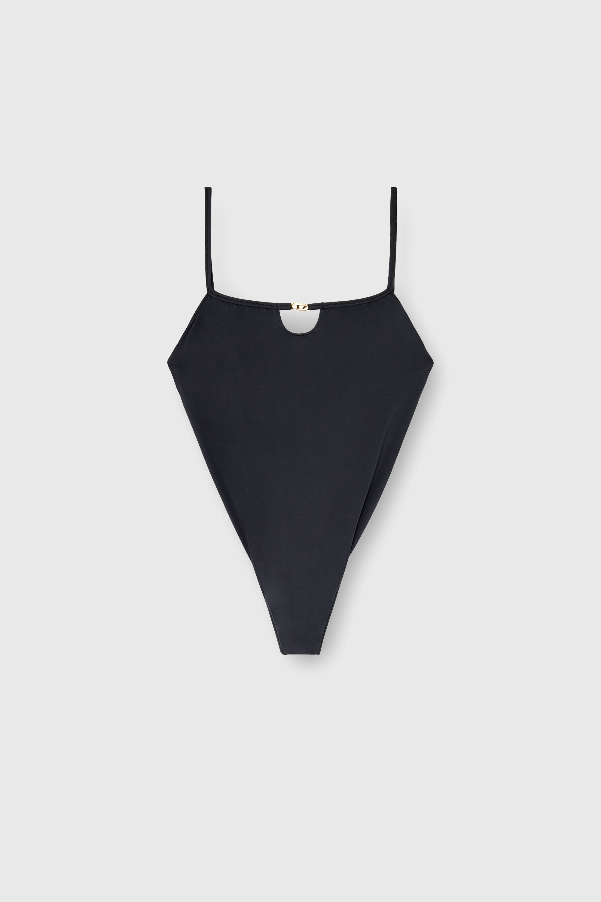 Diesel - KIARA-UTLT, Body in nylon con cut-out e metallo Oval D Donna in Nero - 2