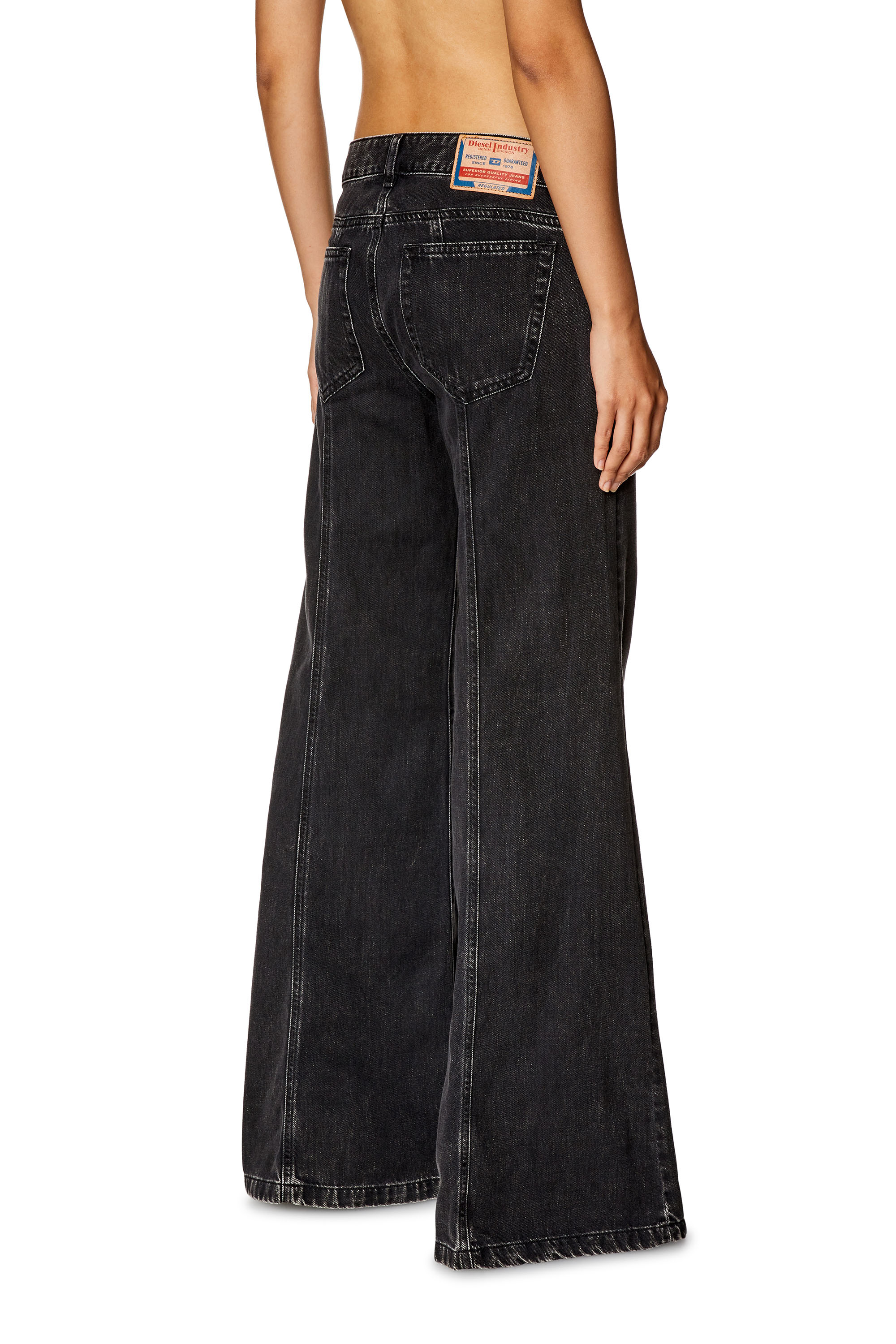 Diesel - Bootcut and Flare Jeans D-Akii 068HN, Nero/Grigio scuro - Image 3
