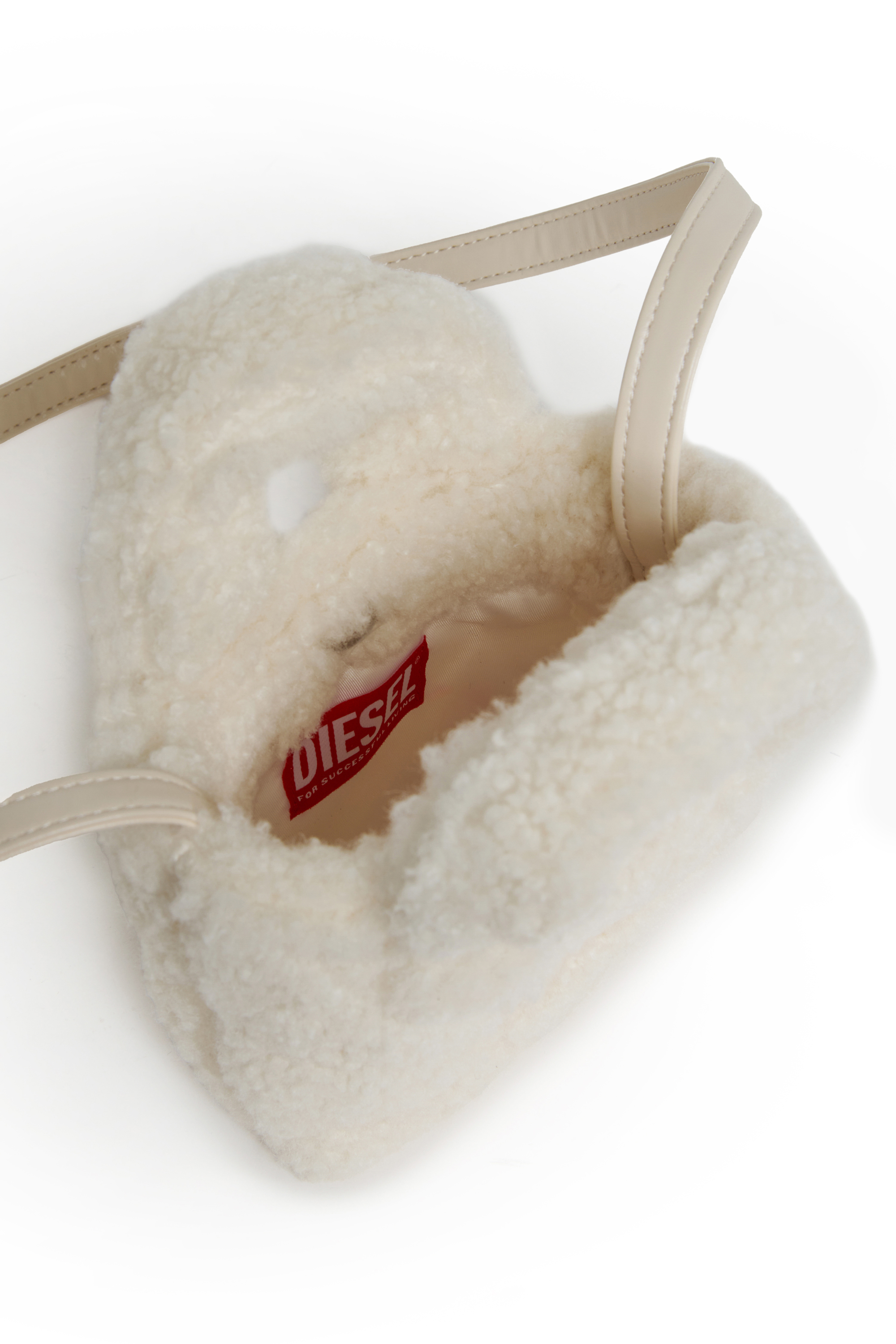 Diesel - WIXIT, WIXIT - Mini bag in teddy fleece Donna in Bianco - 4