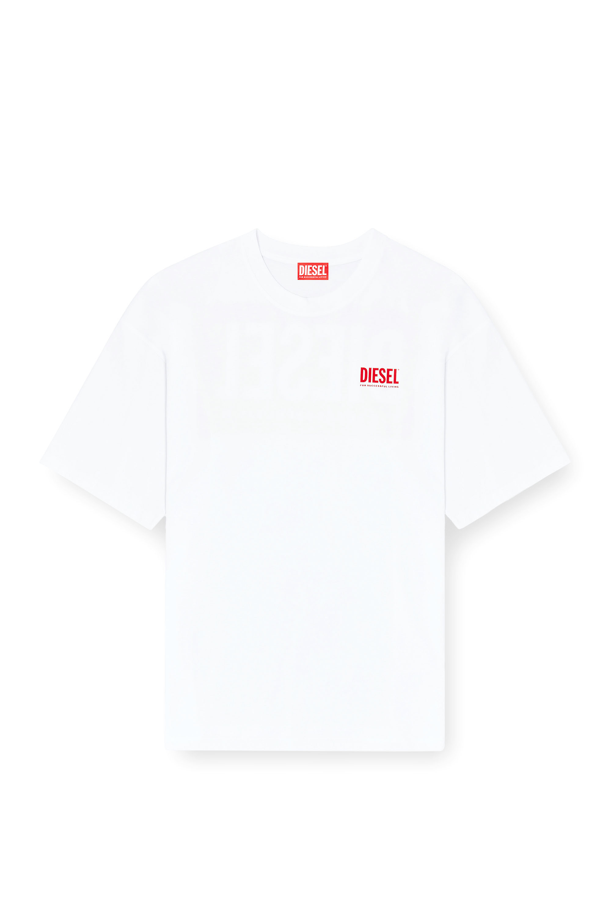 Diesel - T-BOXT-BISK, T-shirt in cotone con stampa Diesel Biscotto Uomo in Bianco - 3