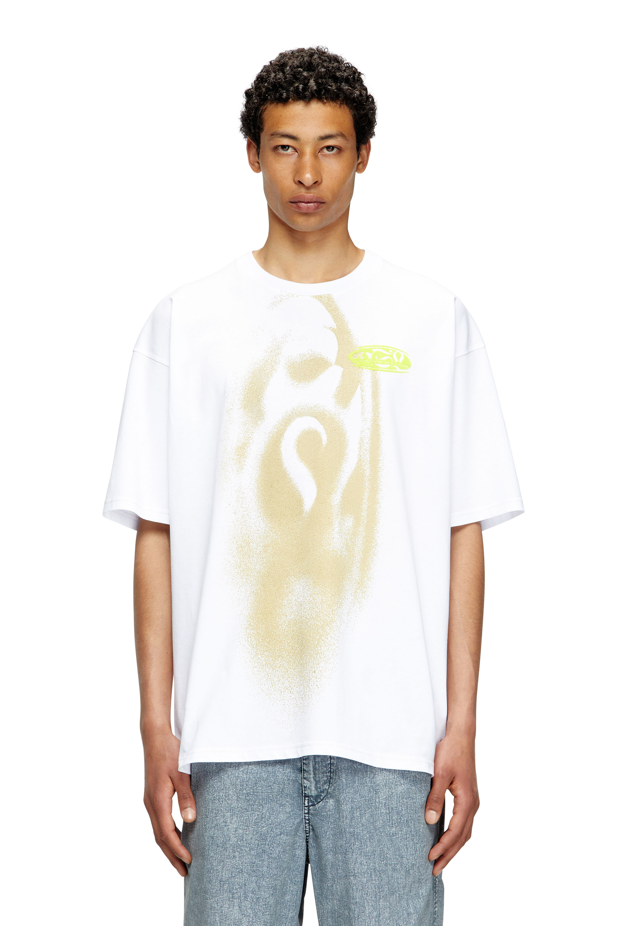 Diesel - T-BOXT-T7, T-shirt con stampa effetto spray Uomo in Bianco - 1