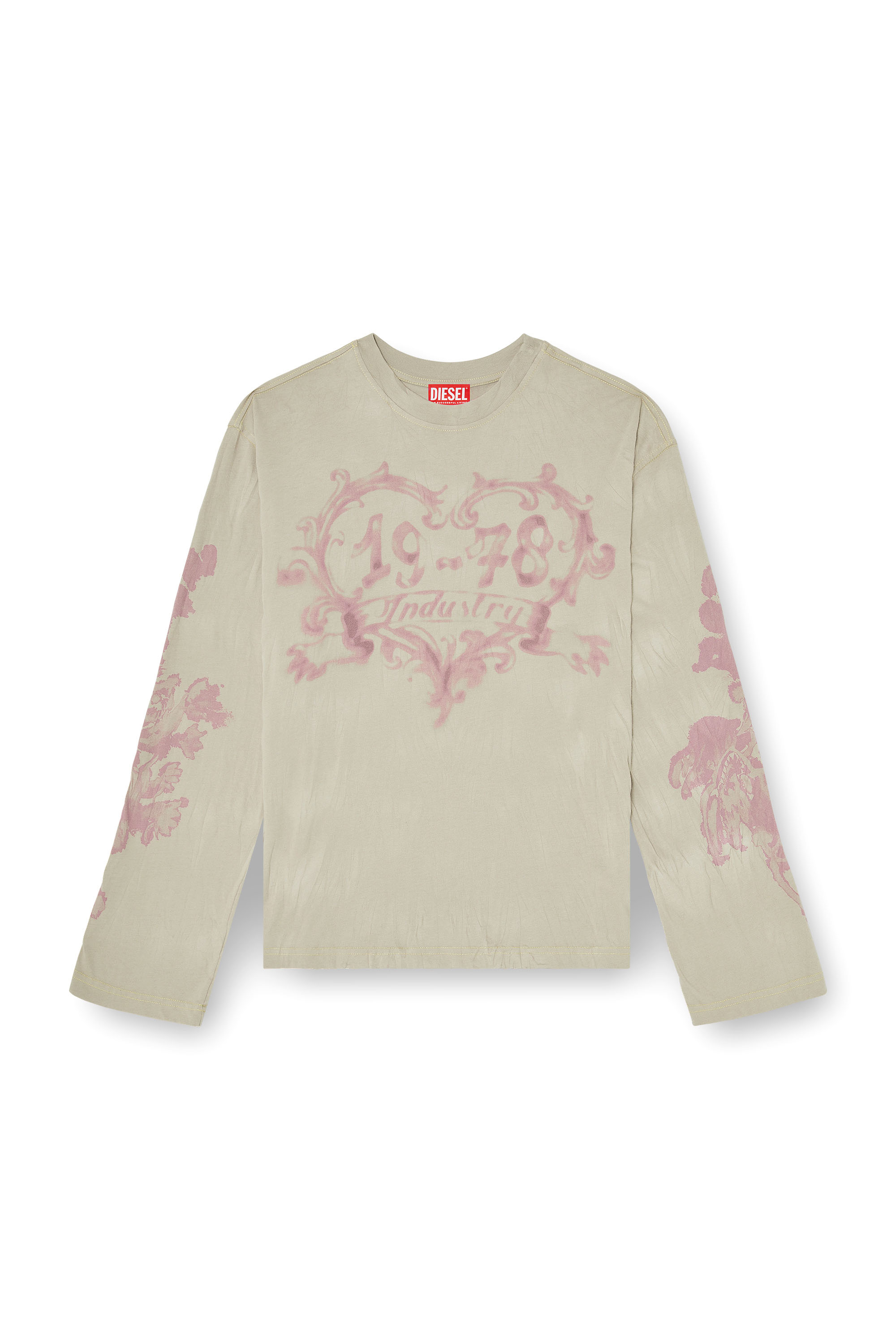 Diesel - T-HILARY-LS-AA1, T-shirt a manica lunga in cotone con stampa grafica Donna in Multicolor - 3