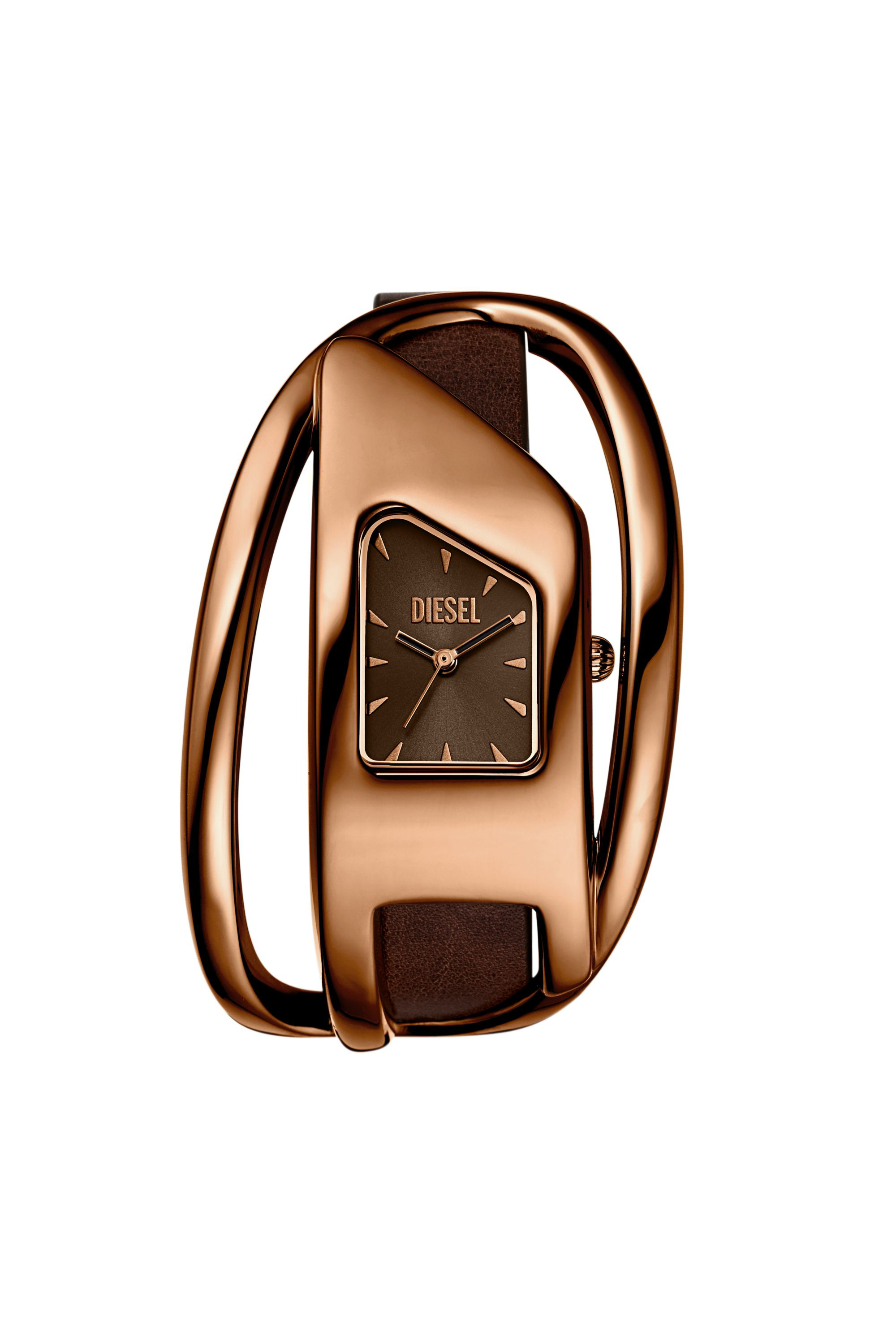 Diesel - DZ5630 WATCH, Orologio Wrap-D in pelle marrone Donna in Marrone - 1