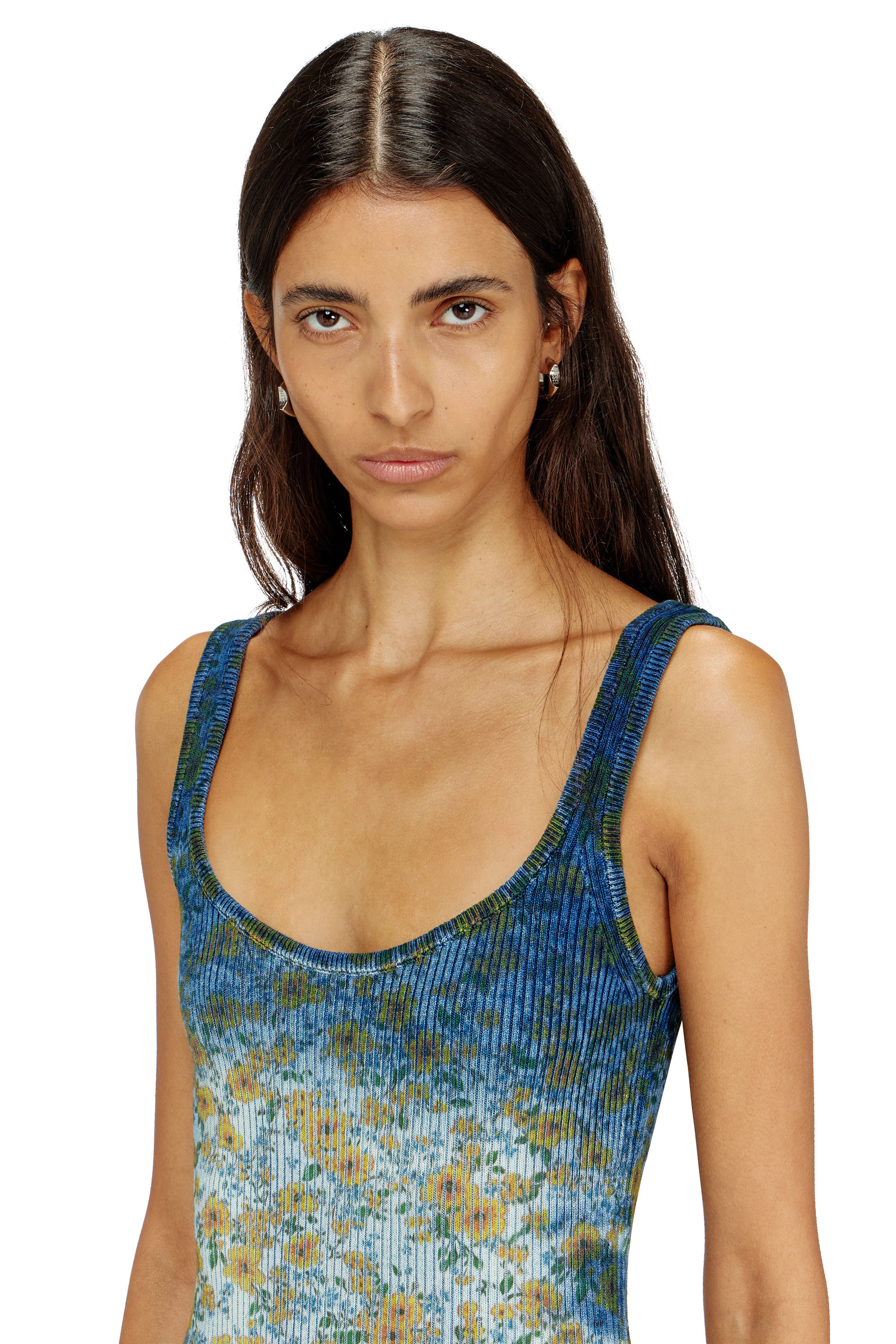Diesel - M-EGITA, Abito midi con stampa floreale effetto X-Ray Donna in Blu - 4