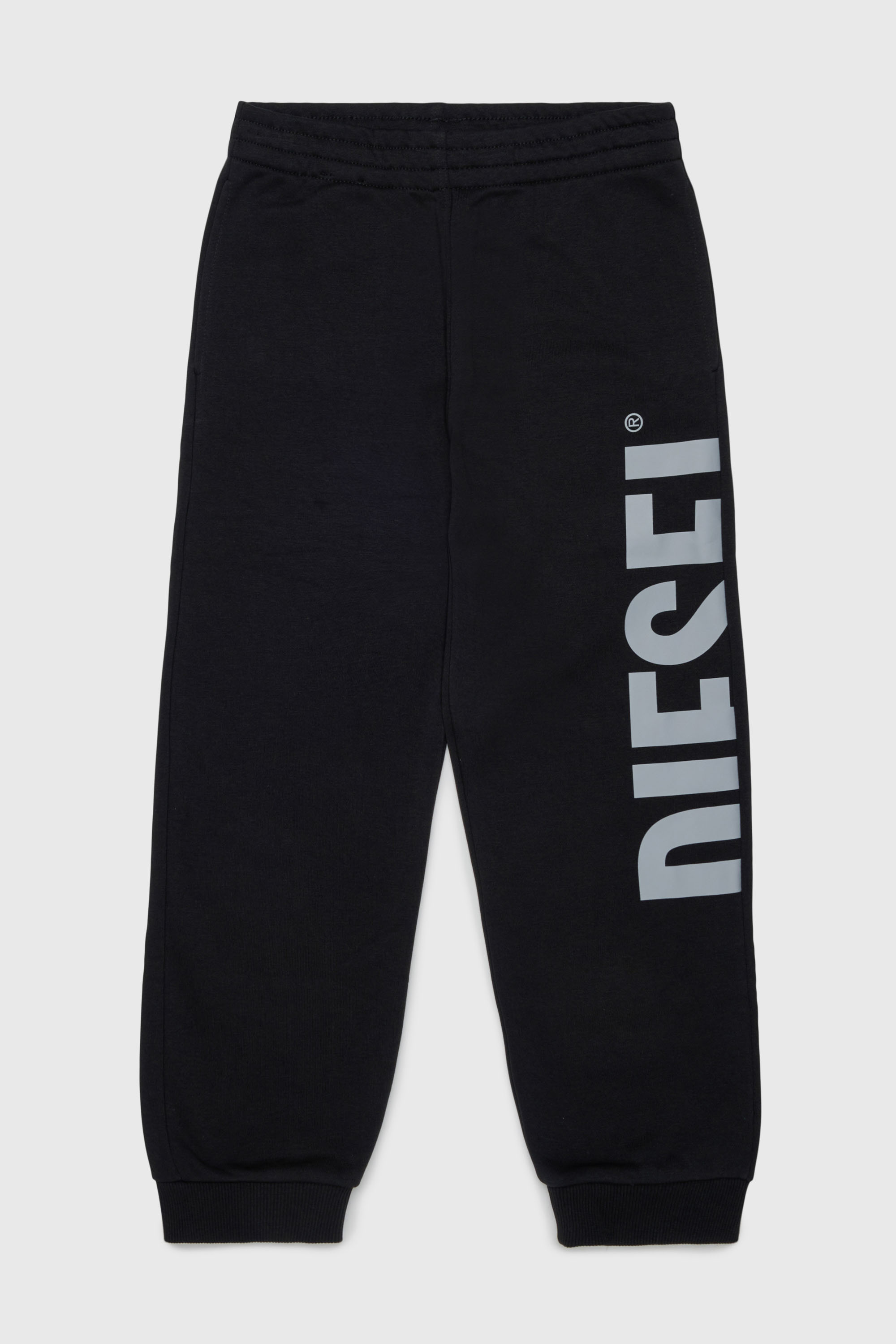 Diesel - PRES, Pantaloni da tuta con stampa logo cut-off Uomo in Nero - 1