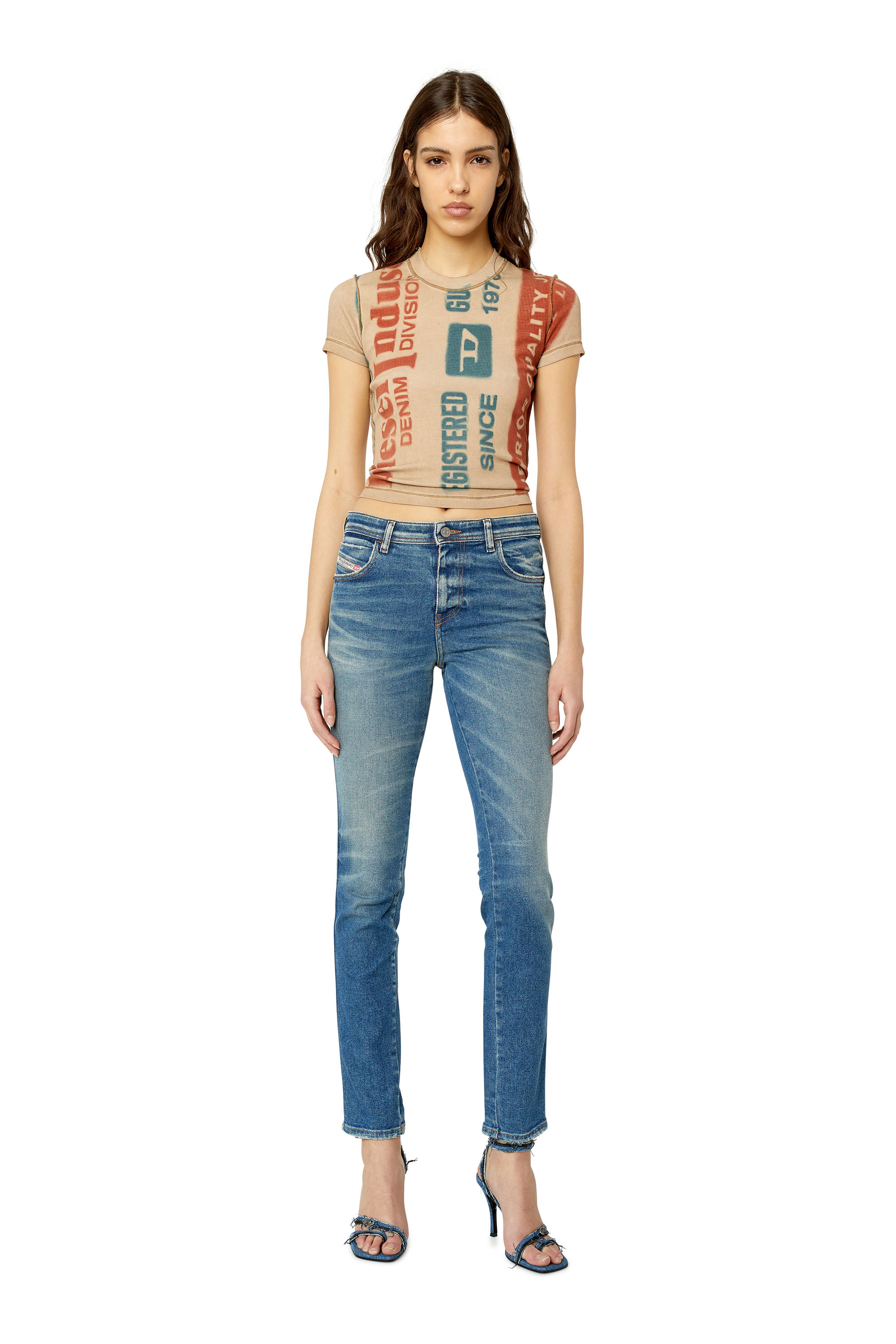 Diesel - 2015 Babhila 09E88 Skinny Jeans, Blu medio - Image 4