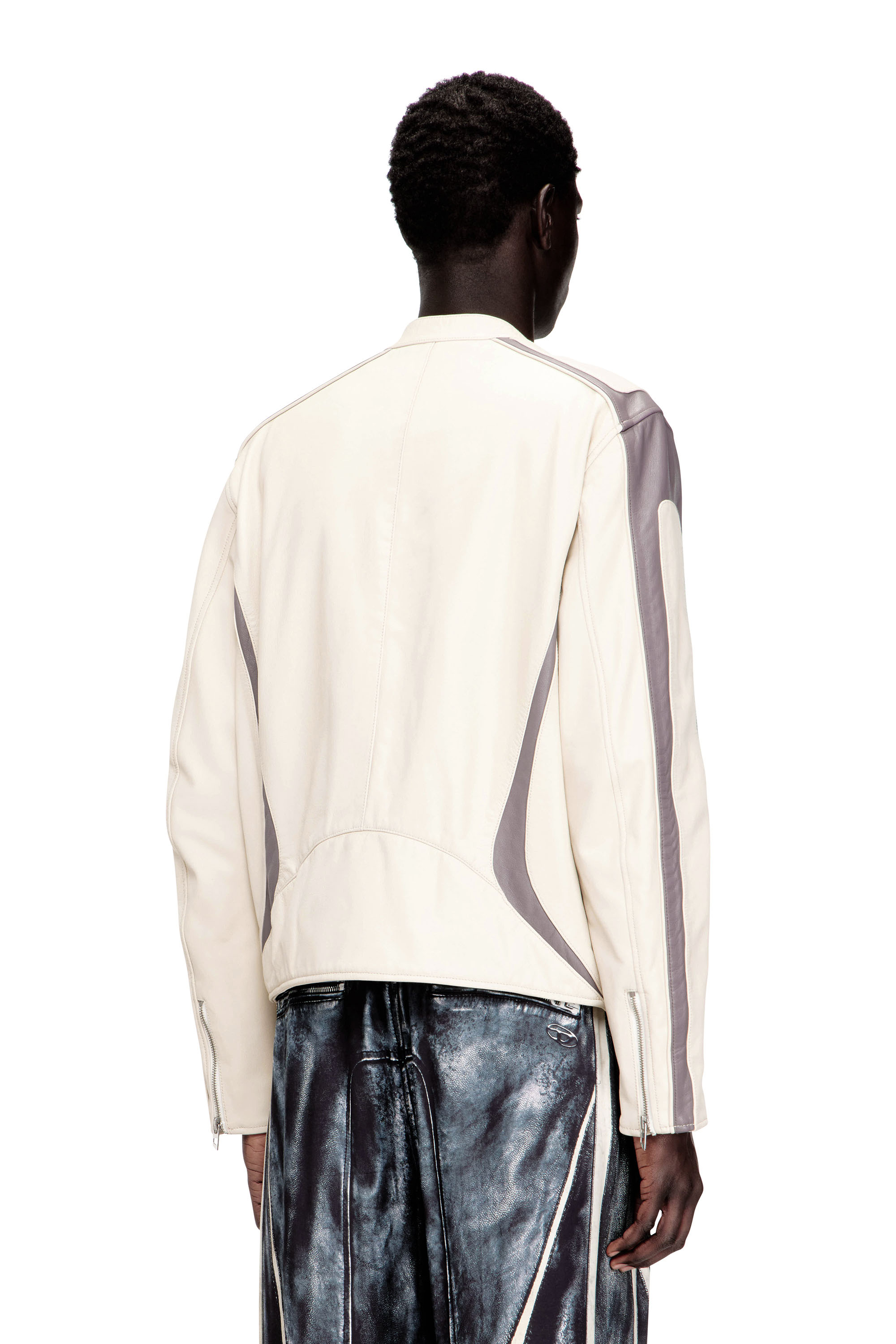 Diesel - L-ADAM, Giacca biker in pelle color-block Uomo in ToBeDefined - 4