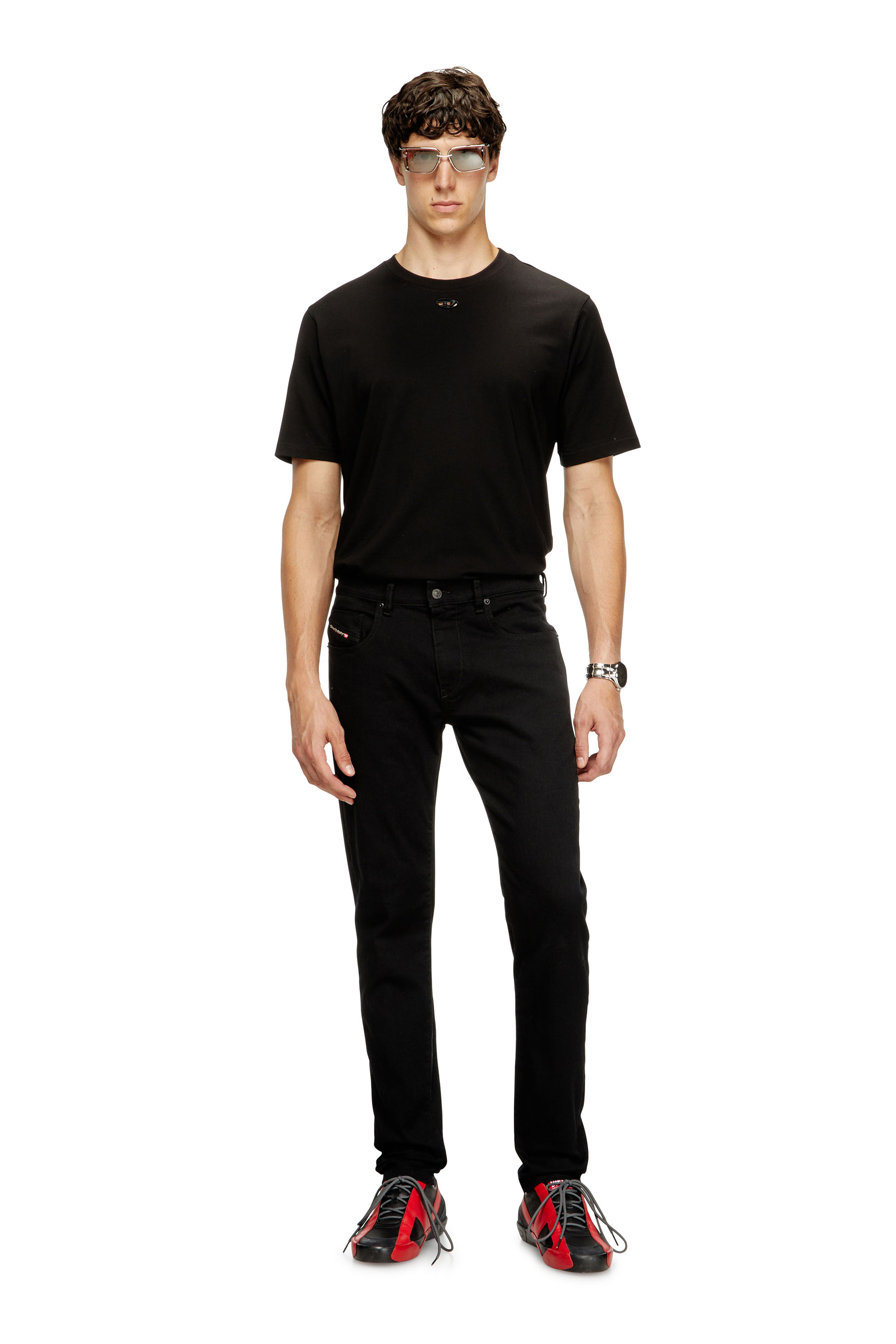 Diesel - Slim Jeans 2019 D-Strukt 069YP Uomo, Nero/Grigio scuro - Image 2
