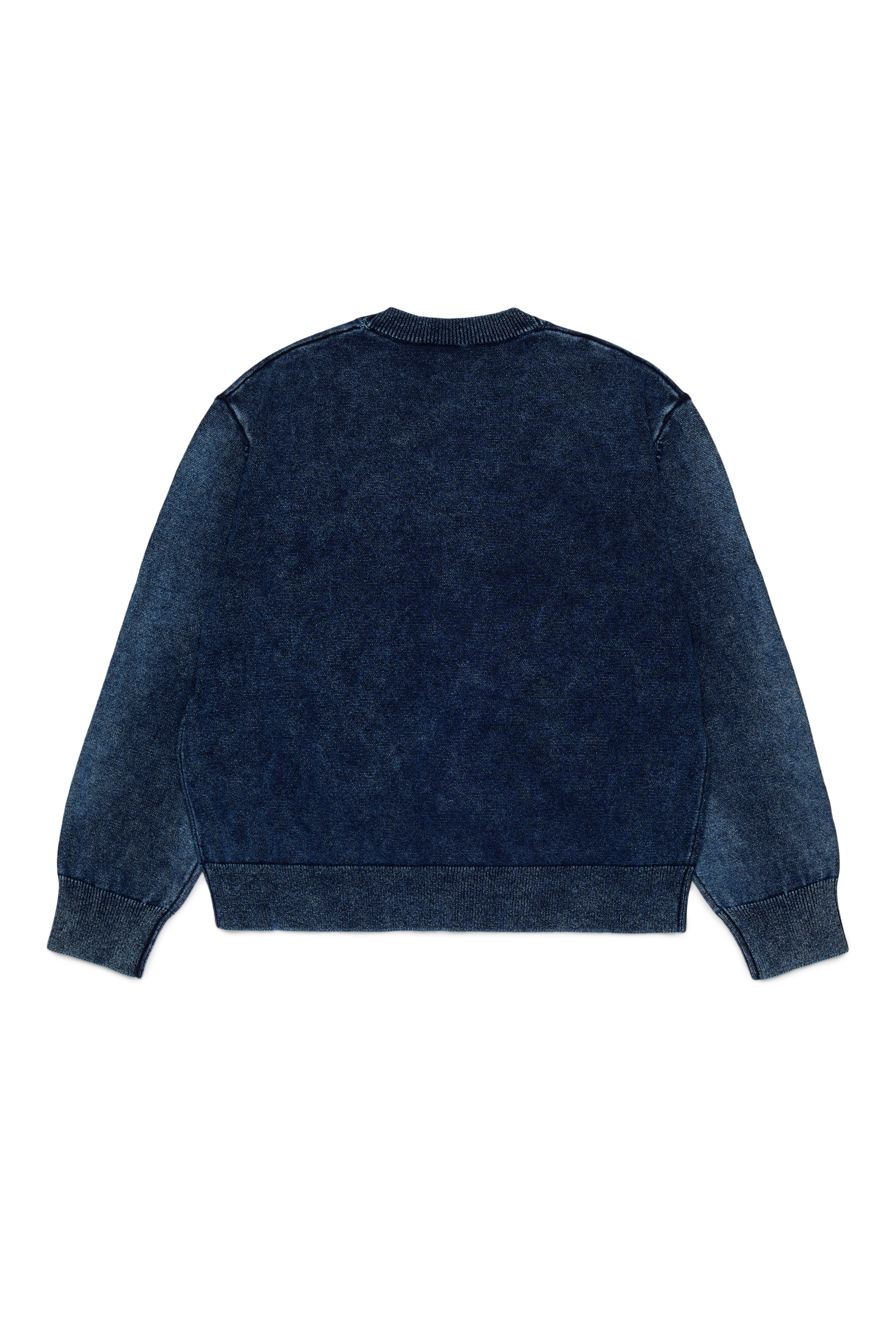 Diesel - KFINNIC CARDIGAN OVER, Cardigan effetto denim con motivo fenice Uomo in Blu - 2