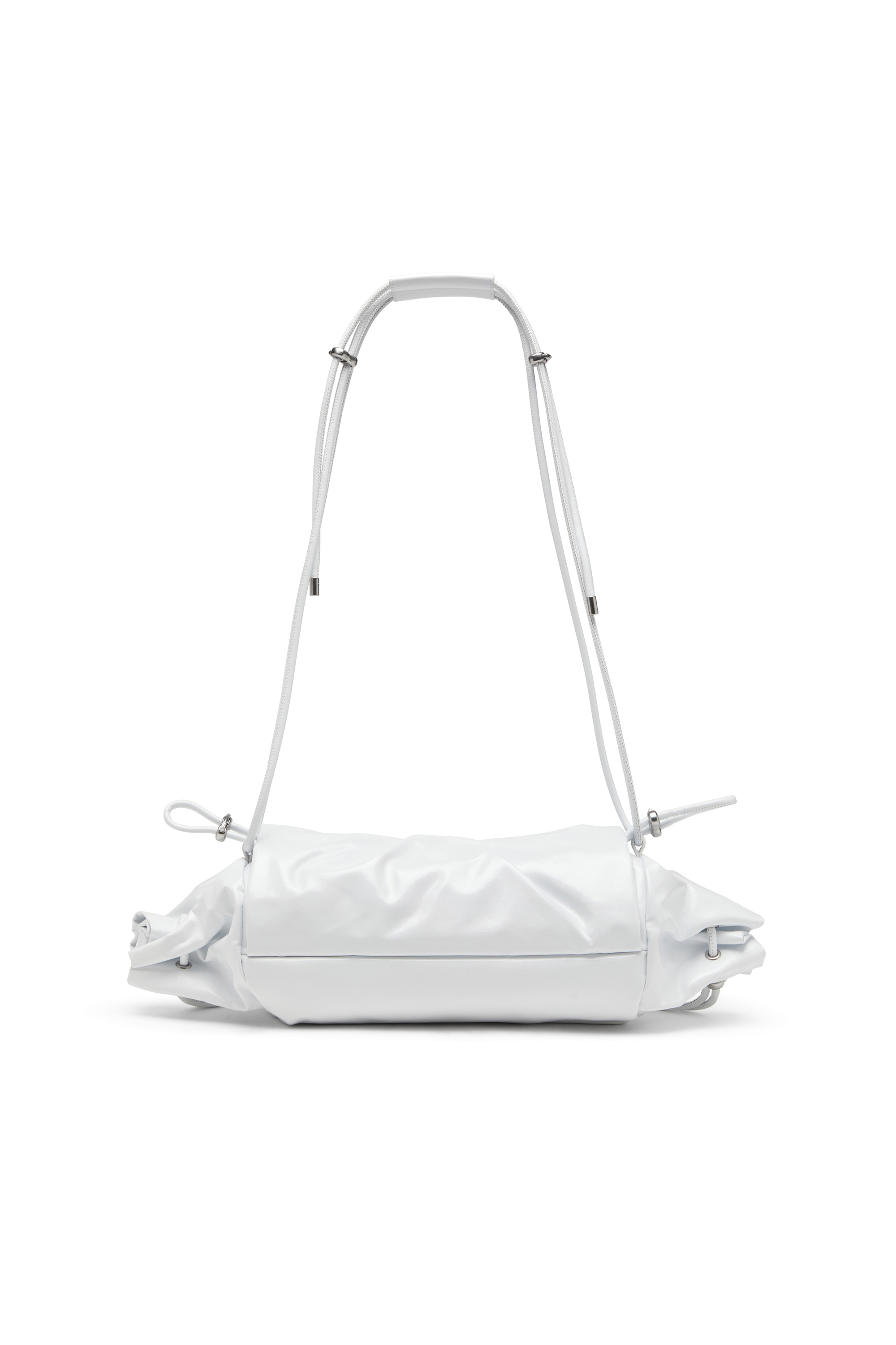 Diesel - SCRUNCH-D SHOULDER M, Scrunch-D M-Borsa a spalla in pelle lucida Donna in Bianco - 3