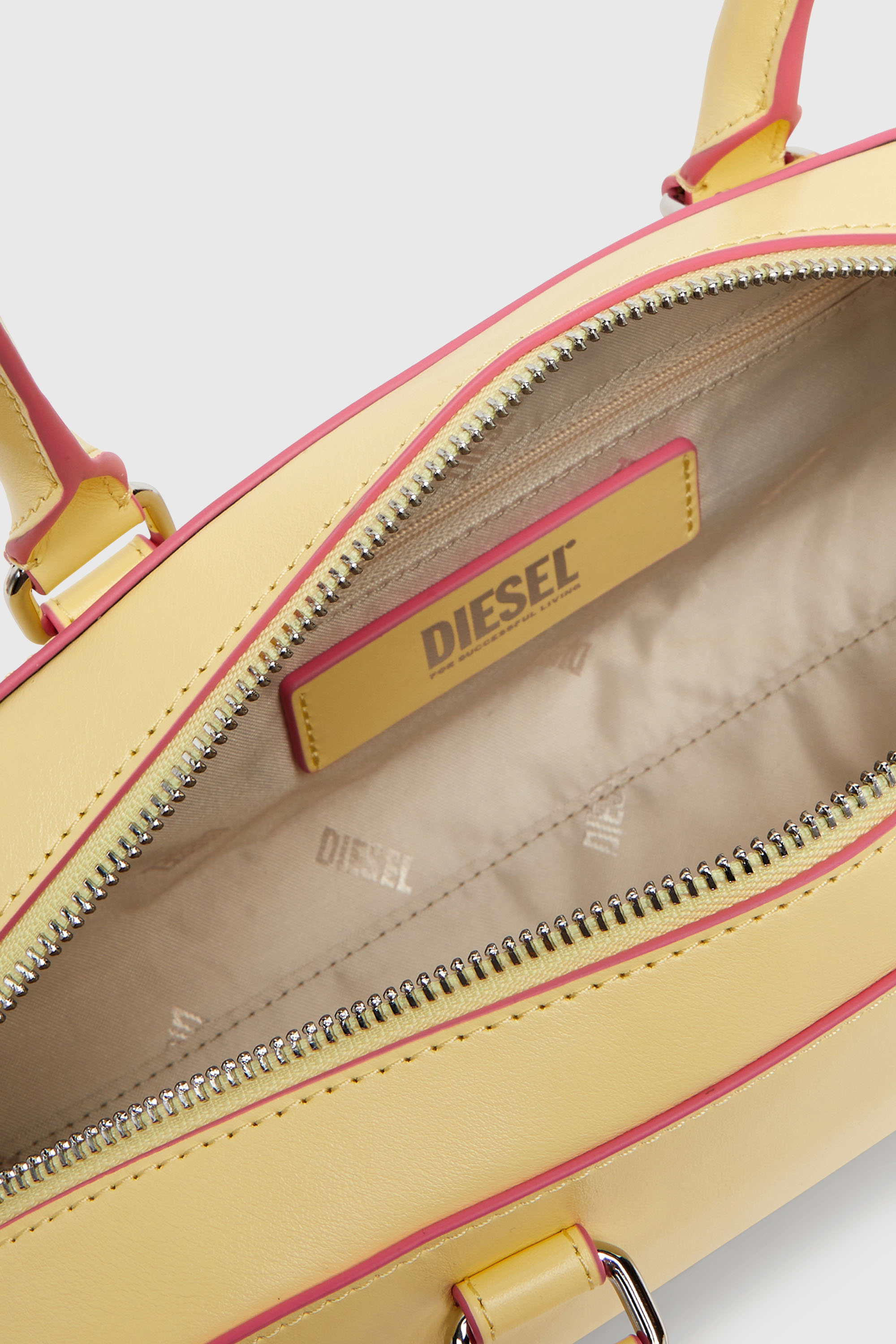 Diesel - 1DR DOME SHOULDER EW, 1DR Dome - Borsa bowling rettangolare in pelle Donna in Giallo - 4