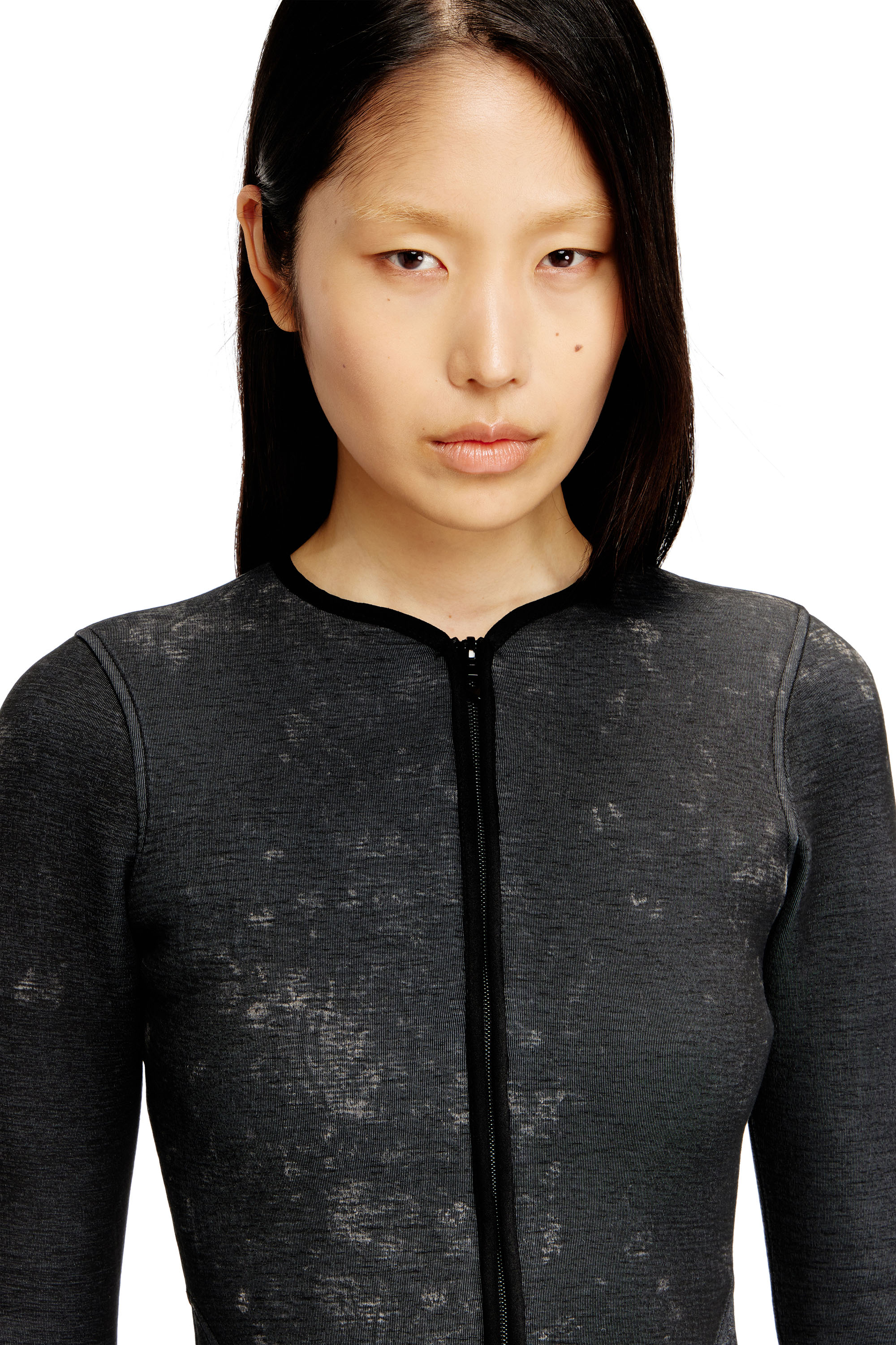 Diesel - D-EOPRE, Abito corto in scuba marmorizzato Donna in Grigio - 4
