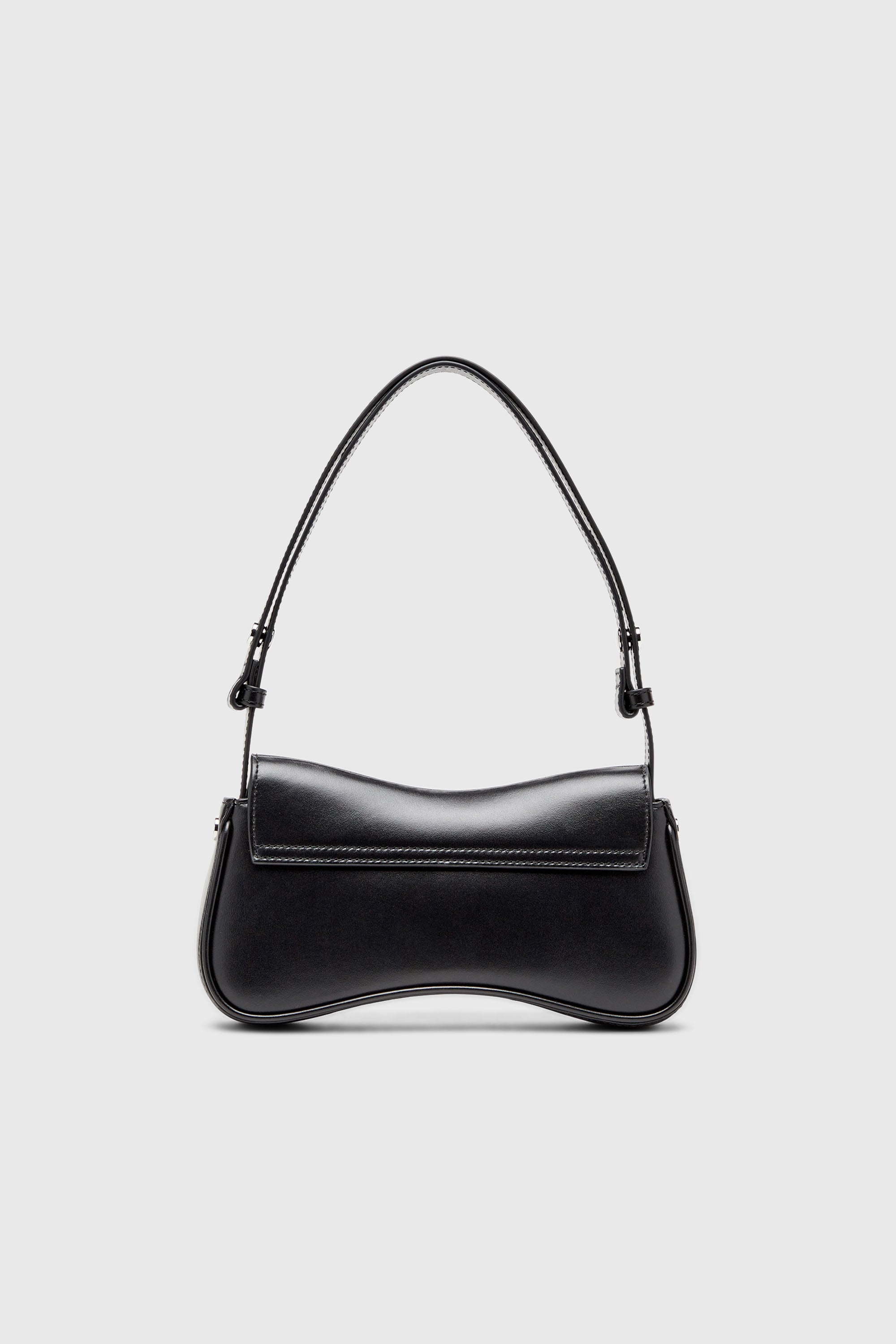 Diesel - PLAY CLUTCH, Play-Borsa a spalla in pelle semilucida Donna in Nero - 3