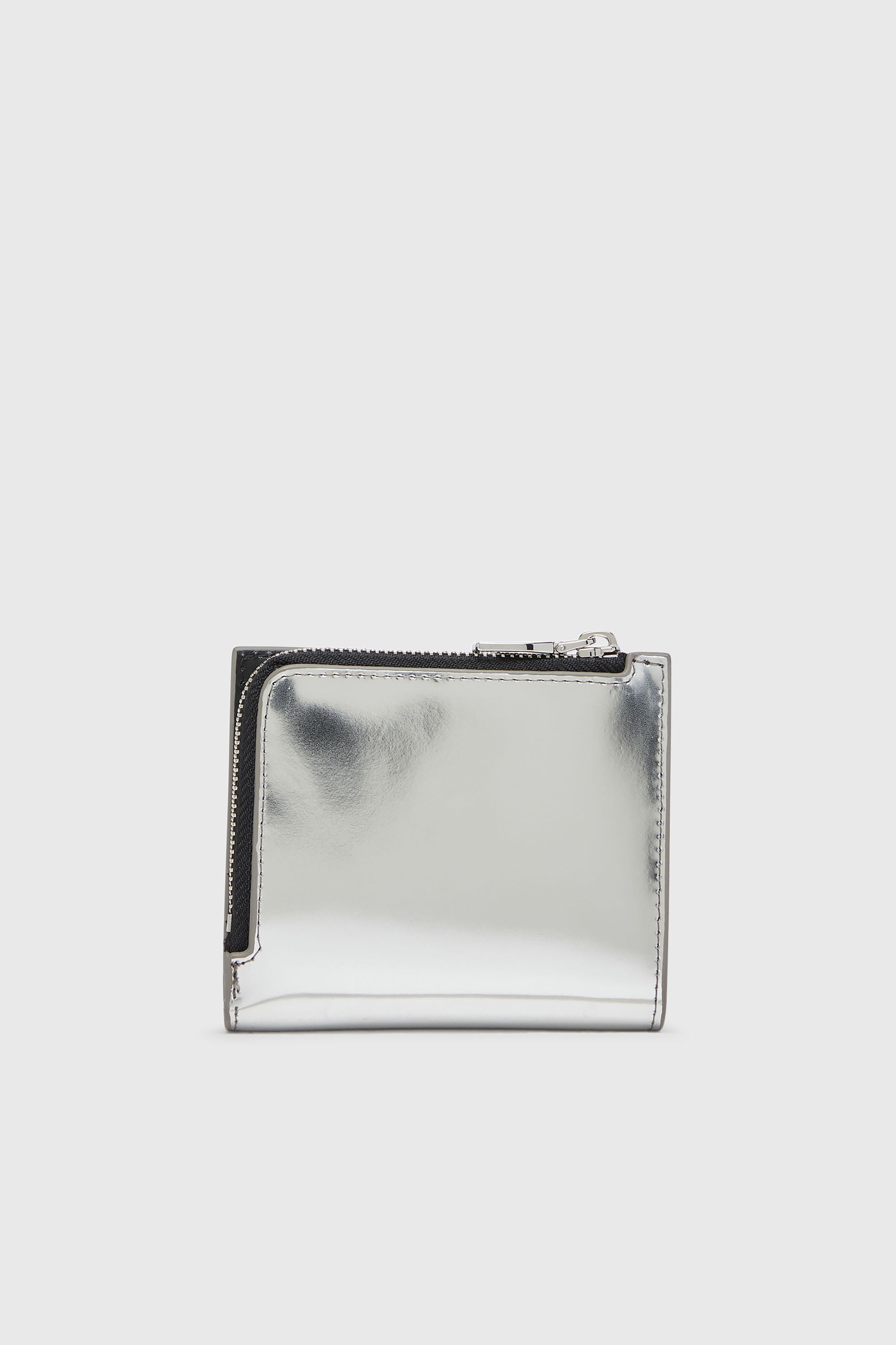 Diesel - 1DR BI FOLD ZIP L, Portacarte a libro in pelle specchiata Donna in Argento - 2