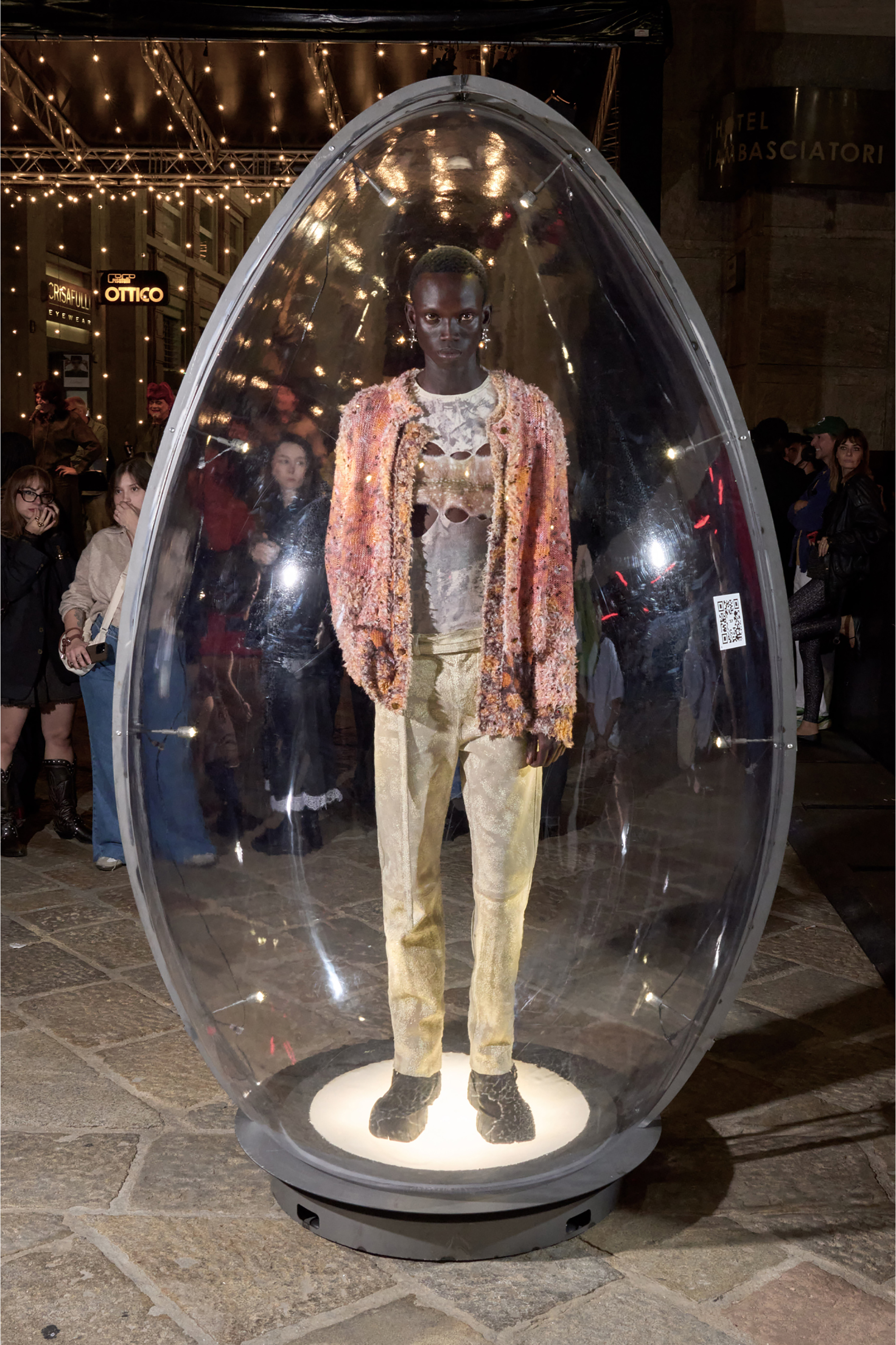 Diesel - K-LINNUS, Cardigan in misto lino stampato con cristalli Uomo in Multicolor - 3