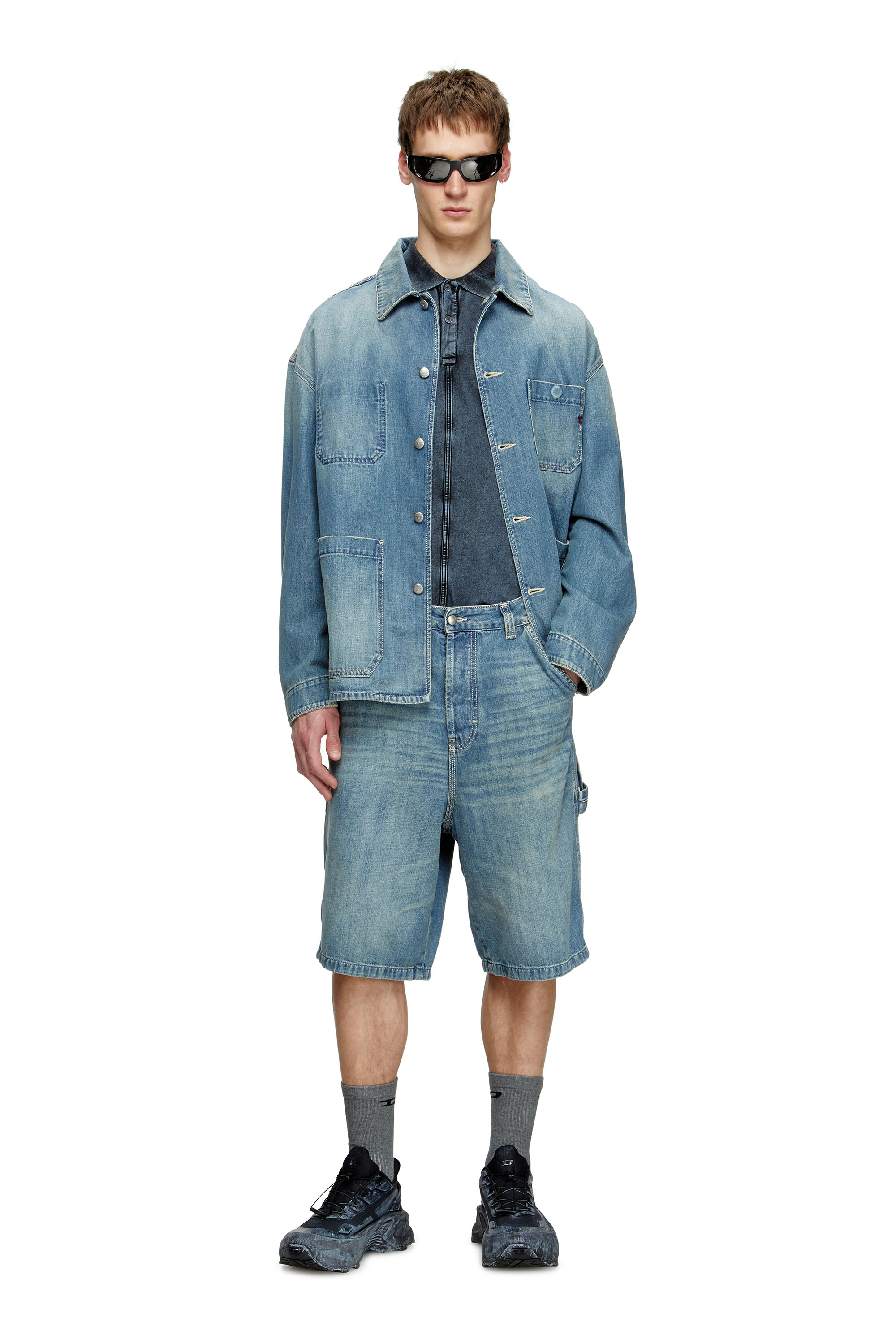 Diesel - D-LIVERY-W-SHORT, Short utility in denim Uomo in Blu - 1