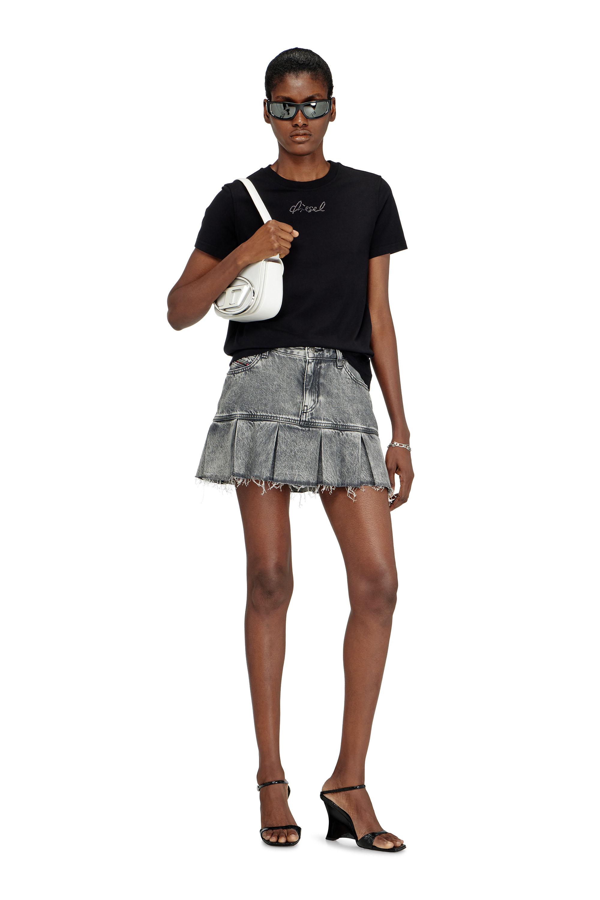 Diesel - 1DR, 1DR-Iconica borsa a spalla in nappa Donna in Bianco - 7