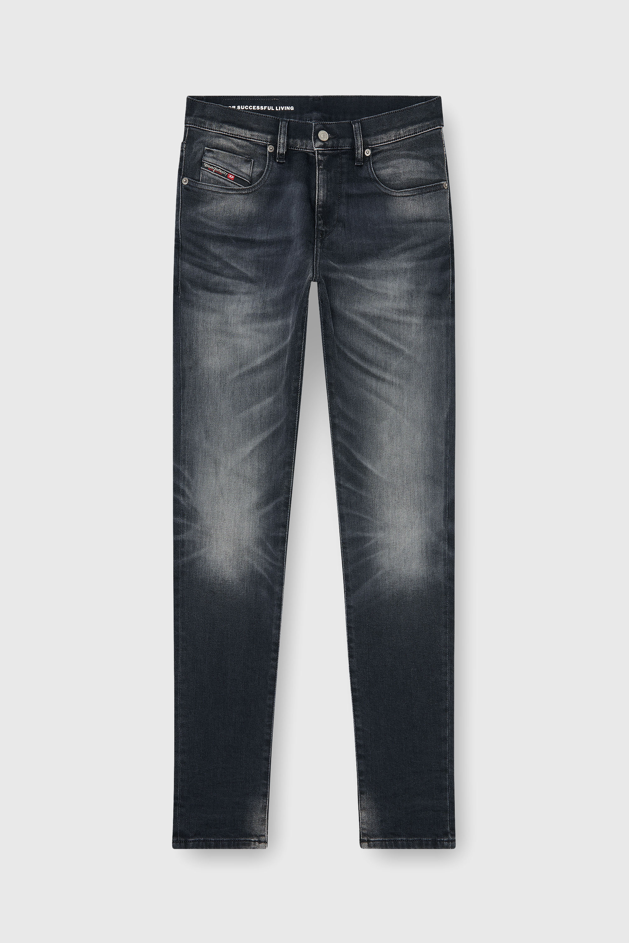 Diesel - Slim Jeans 2019 D-Strukt 09P38 Uomo, Nero/Grigio scuro - Image 6