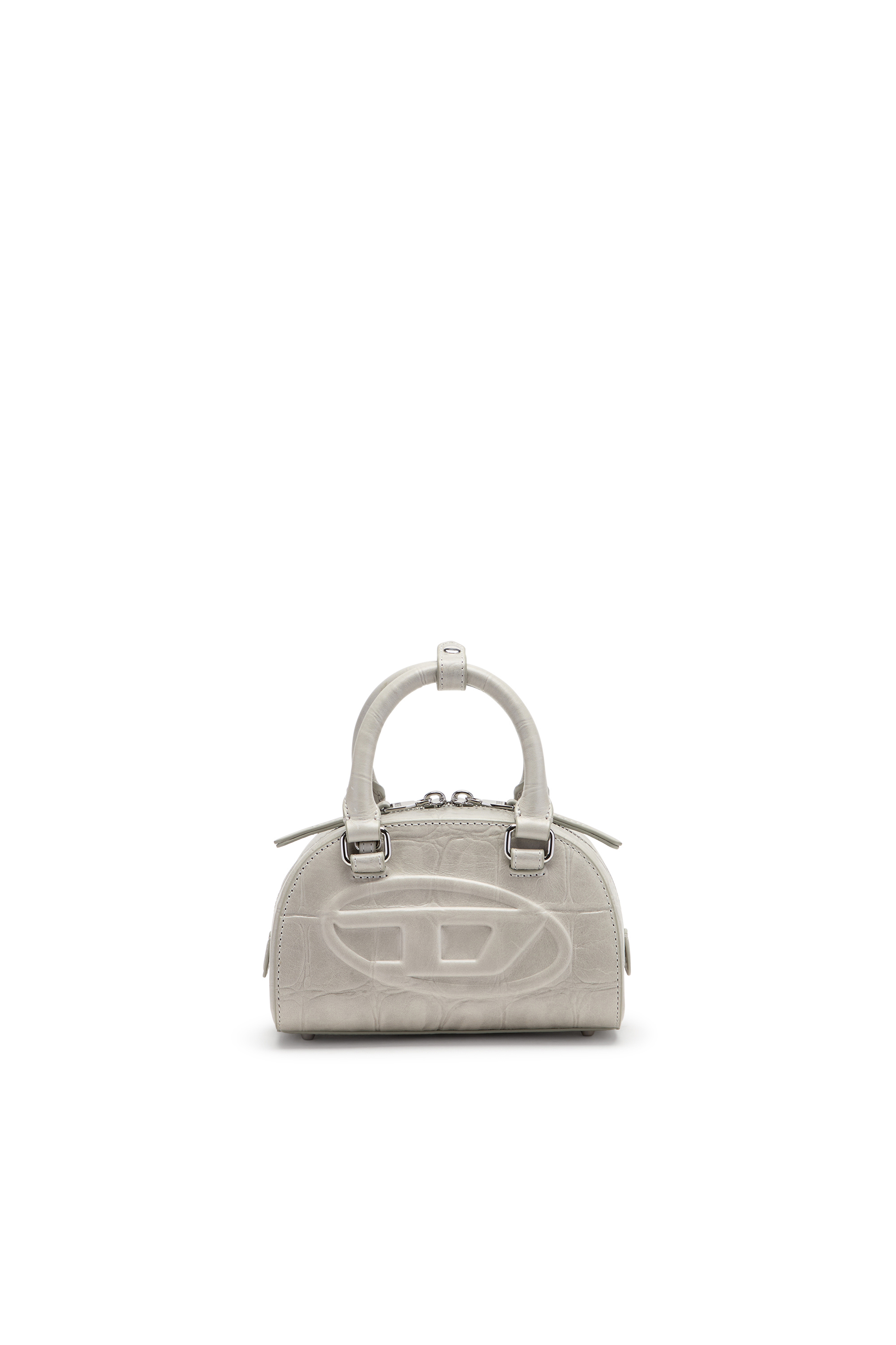 Diesel - 1DR DOME CROSSBODY, 1DR Dome-Borsa bowling mini in pelle effetto coccodrillo Donna in Grigio - 1