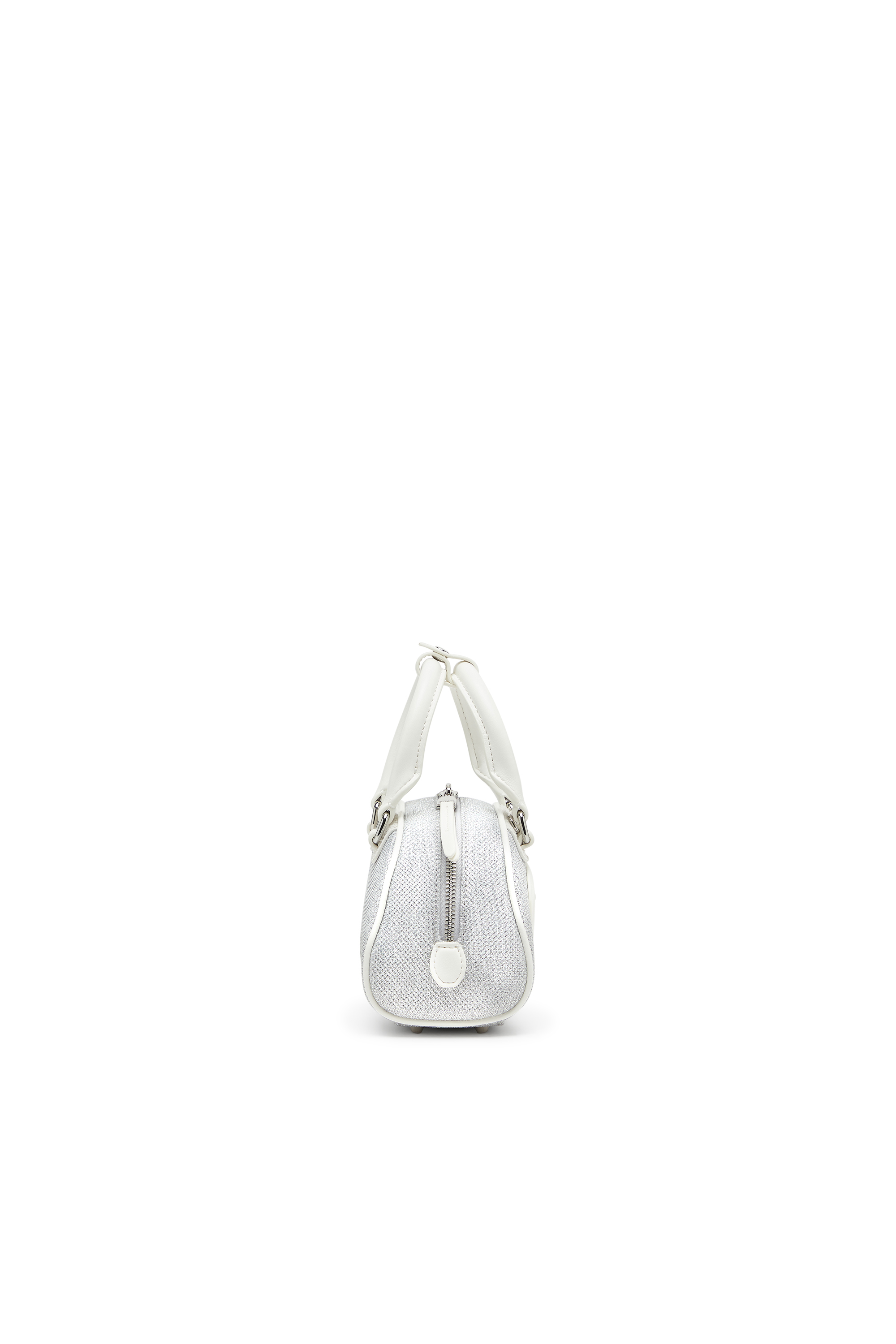 Diesel - 1DR DOME CROSSBODY, 1DR Dome-Borsa bowling mini in tessuto Lurex Donna in Bianco - 4