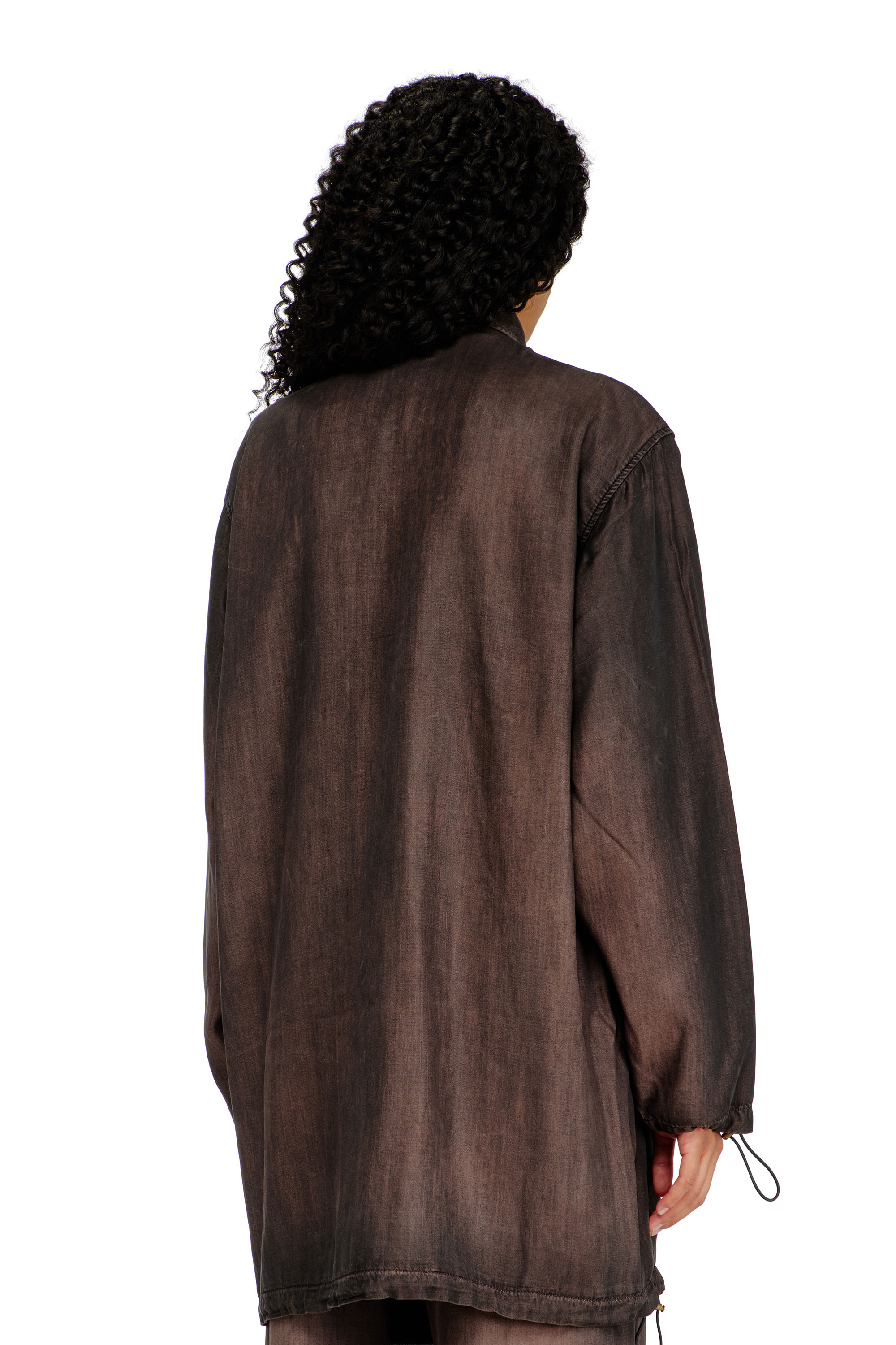 Diesel - DE-TROIT-S, Giacca leggera in denim fluido spalmato Donna in ToBeDefined - 4