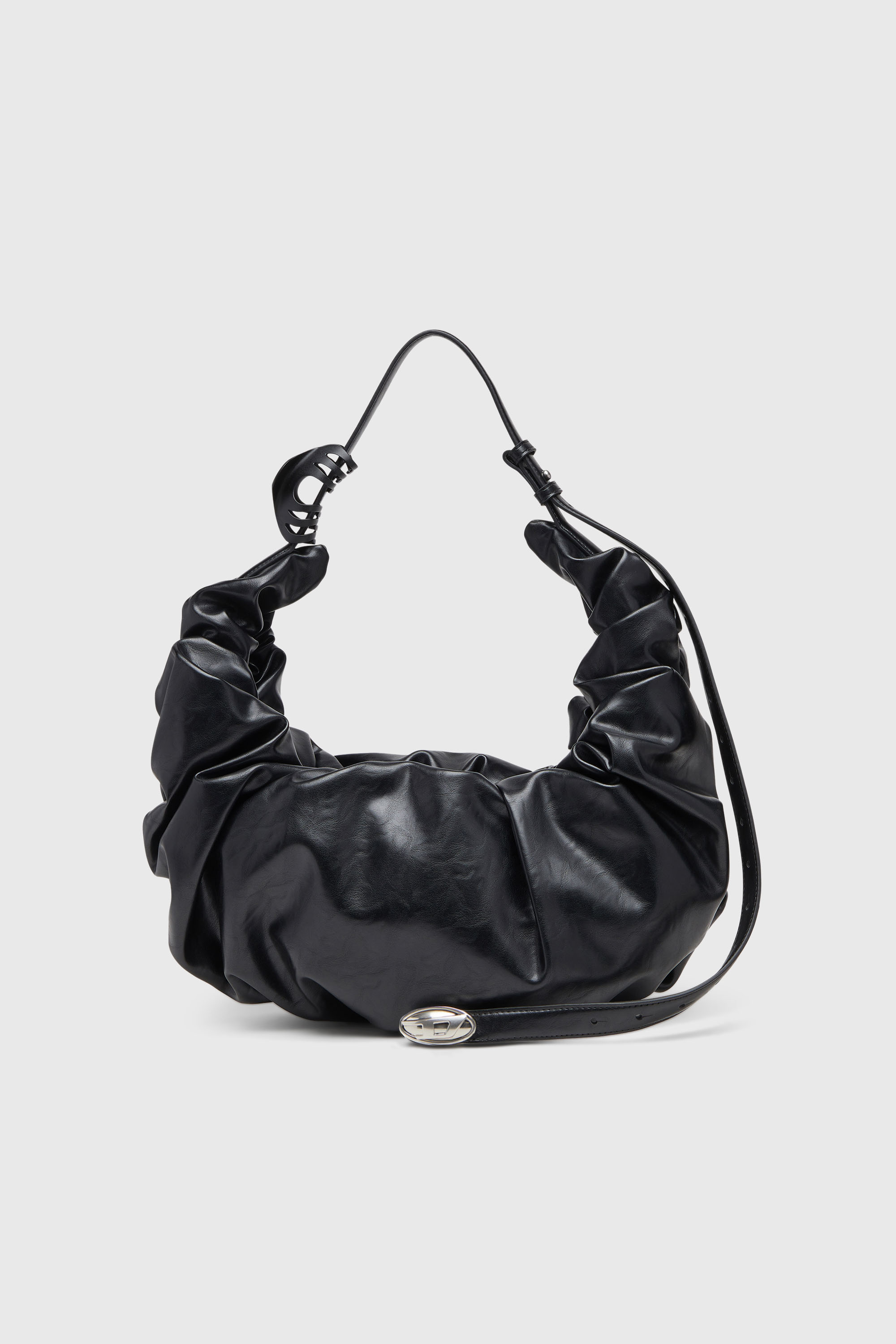 Diesel - GRAB-D HOBO L, Grab-D-Borsa hobo grande arricciata Donna in Nero - 2