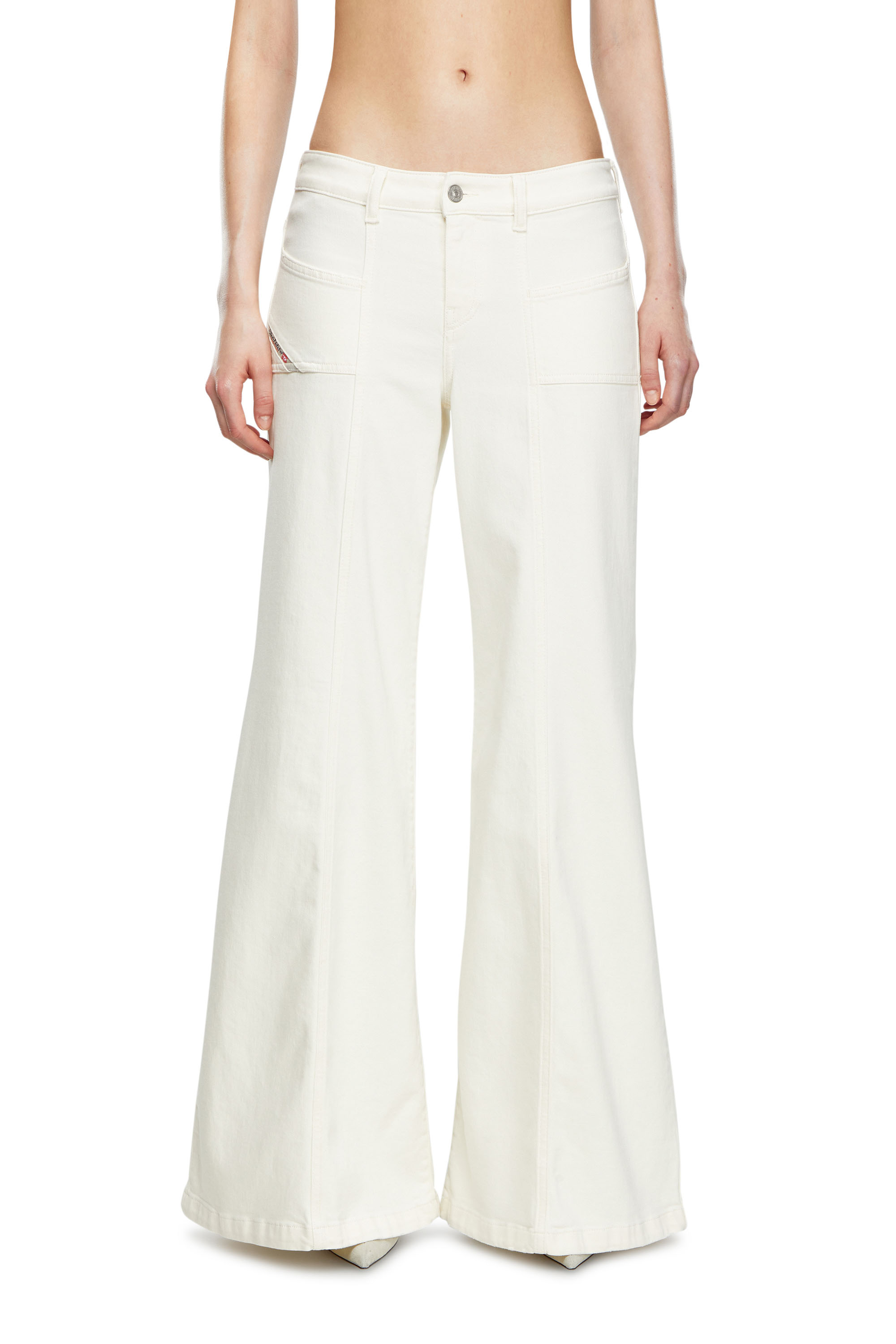 Diesel - Bootcut and Flare Jeans D-Akii 09J68, Bianco - Image 1