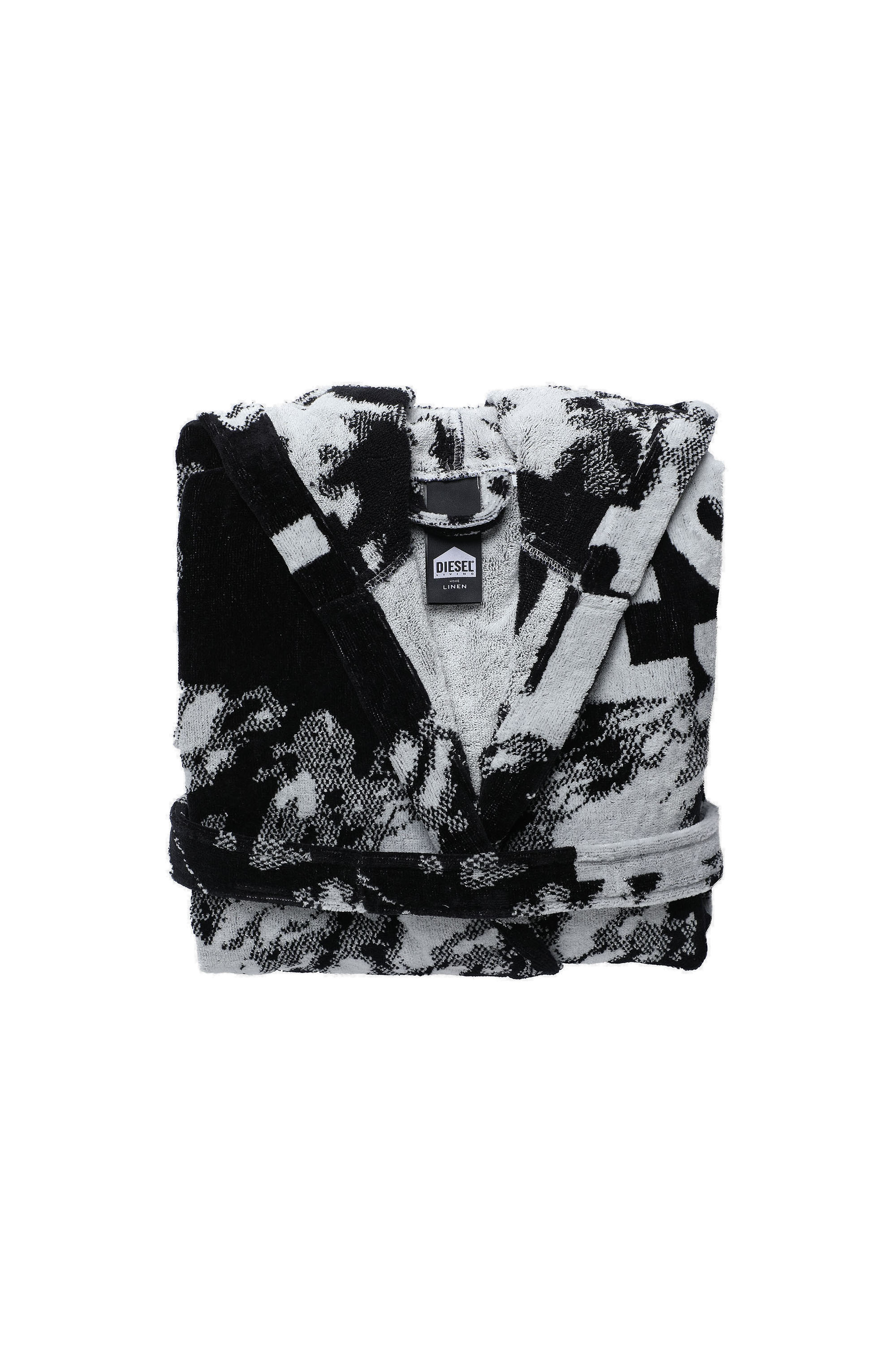 Diesel - 2004356 ACC  FLORASHADOWCAP S/M, Accappatoio con cappuccio FLORALSHADOW, S/M Unisex in Nero - 1