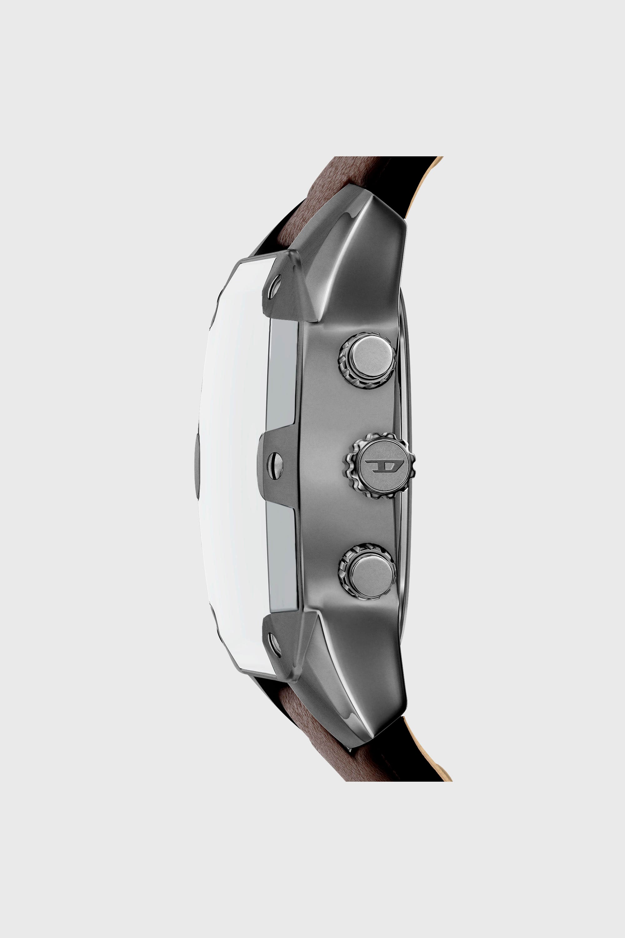 Diesel - DZ4737 WATCH, Orologio Spiked Cushion con cinturino in pelle marrone Uomo in Marrone - 2
