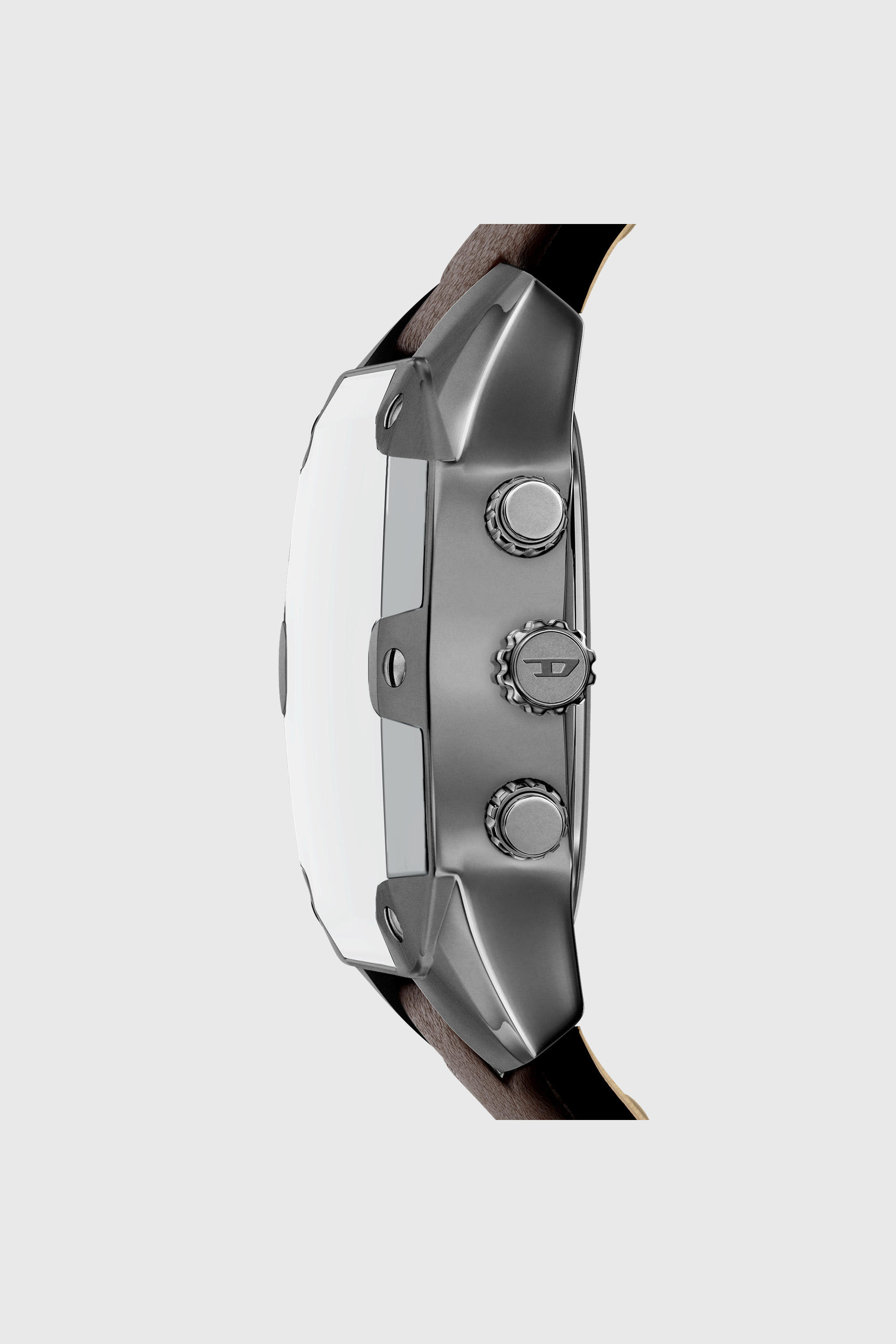 Diesel - DZ4737 WATCH, Orologio Spiked Cushion con cinturino in pelle marrone Uomo in Marrone - 2