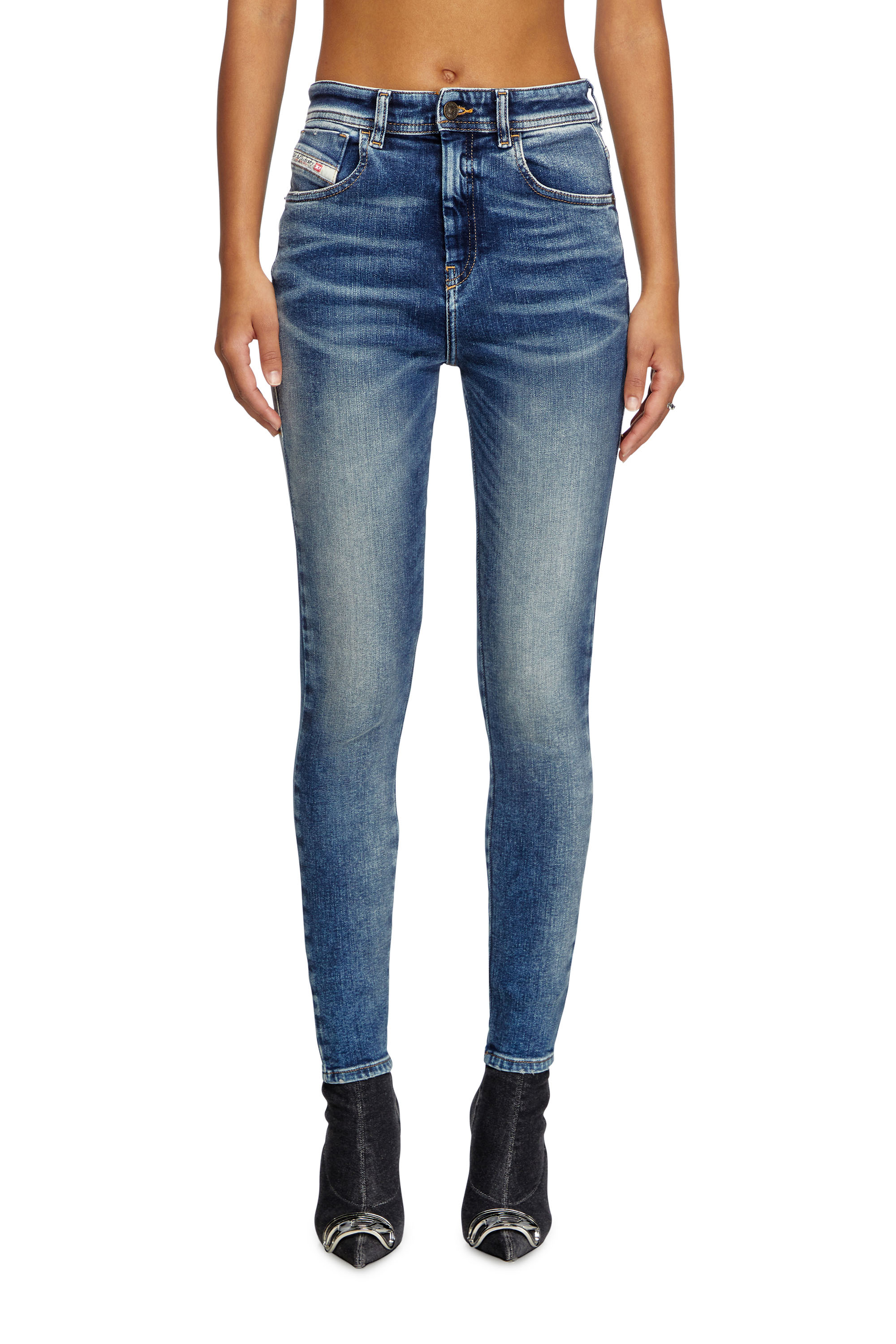 Diesel - Skinny Jeans 1984 Slandy-High 007Y9 Donna, Blu medio - Image 3