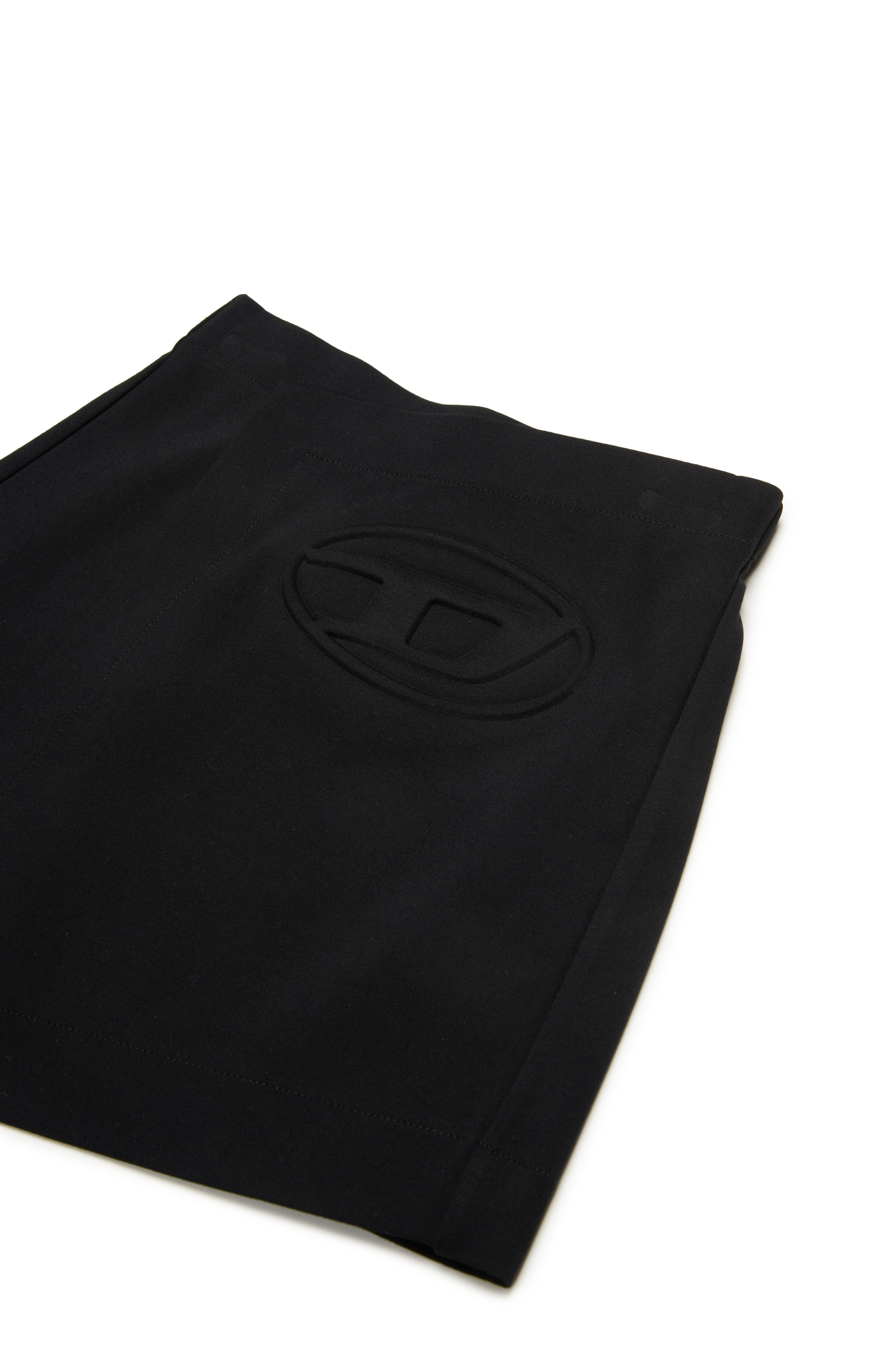 Diesel - GILSY, Minigonna a portafoglio con logo Oval D in rilievo Donna in Nero - 3