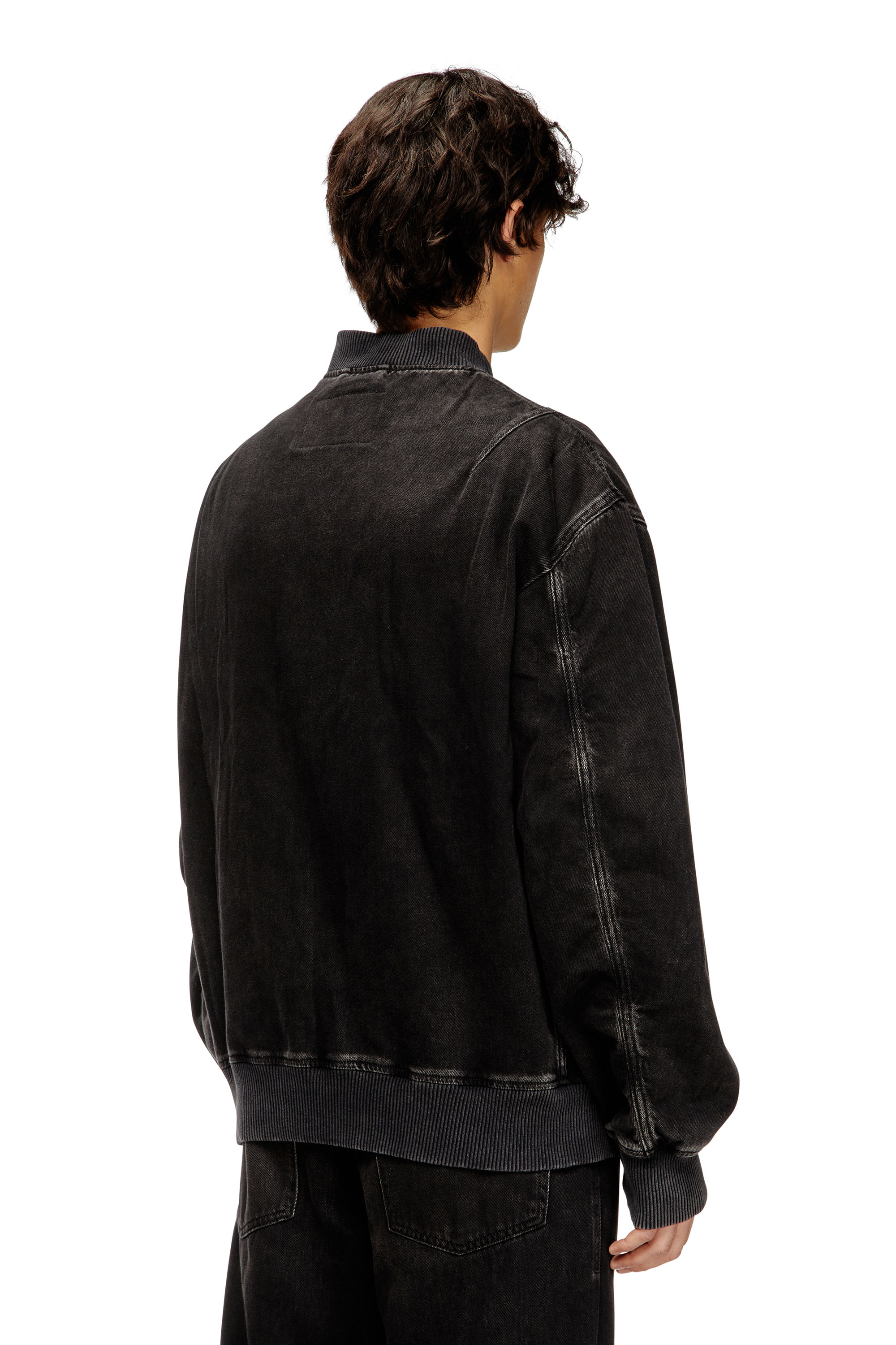 Diesel - D-VINZ, Bomber in denim lavaggio clean Uomo in Nero - 4