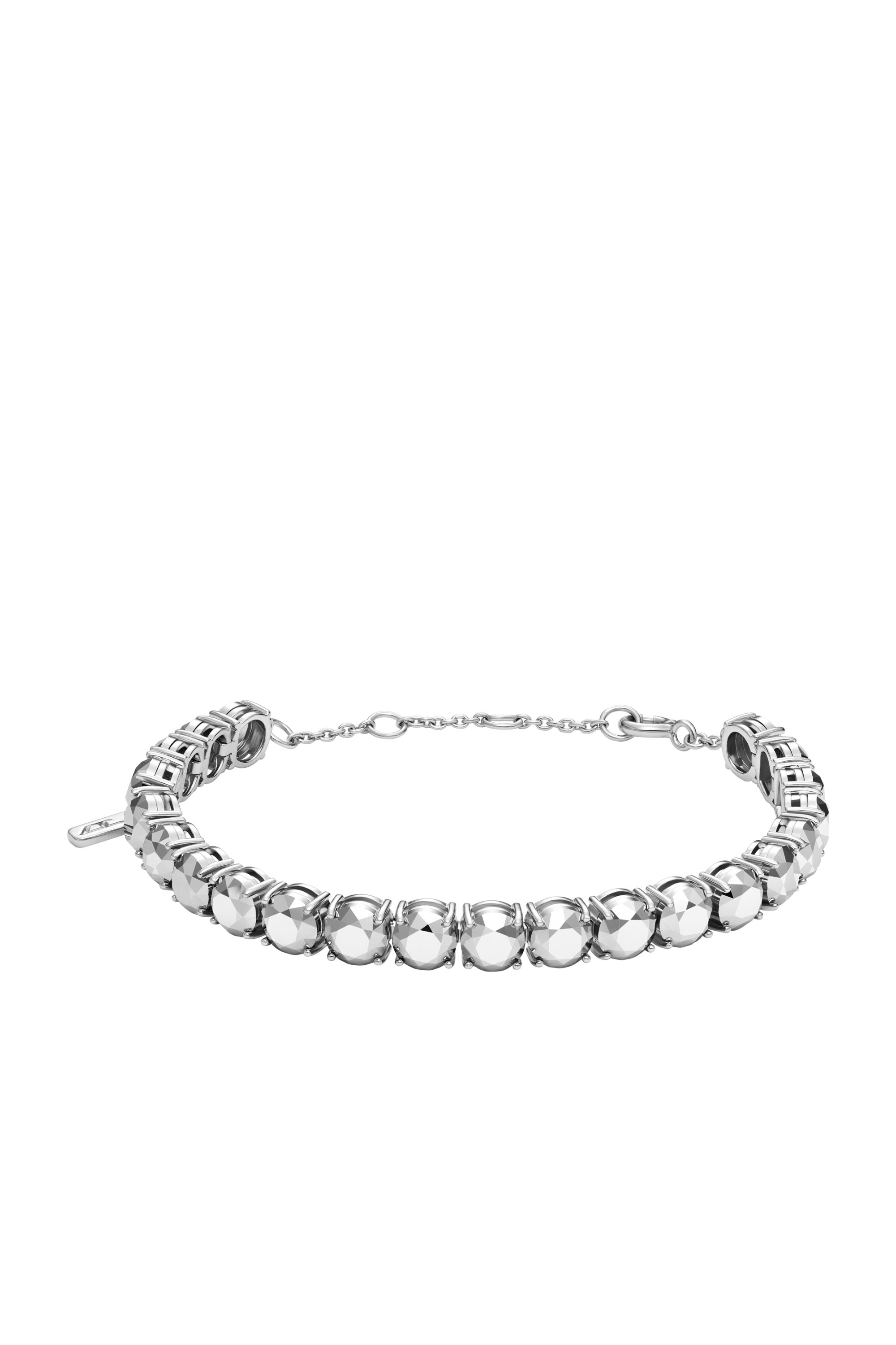 Diesel - DL1354040 STERLING SILVER JEWEL, Bracciale taglio diamante in argento sterling Unisex in Argento - 1