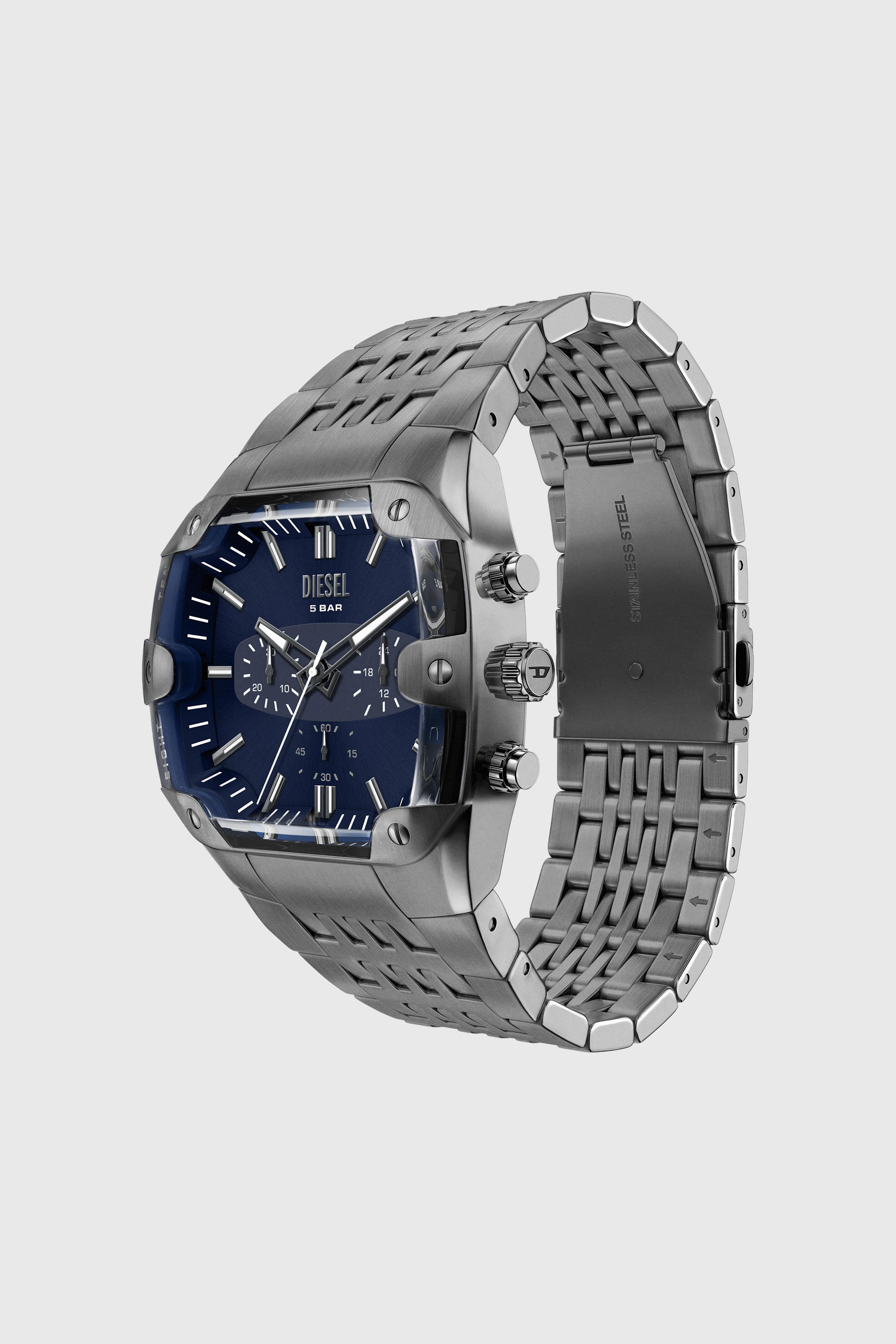 Diesel - DZ4717 WATCH, Orologio Spiked Cushio in acciaio inox gunmetal Uomo in Grigio - 2