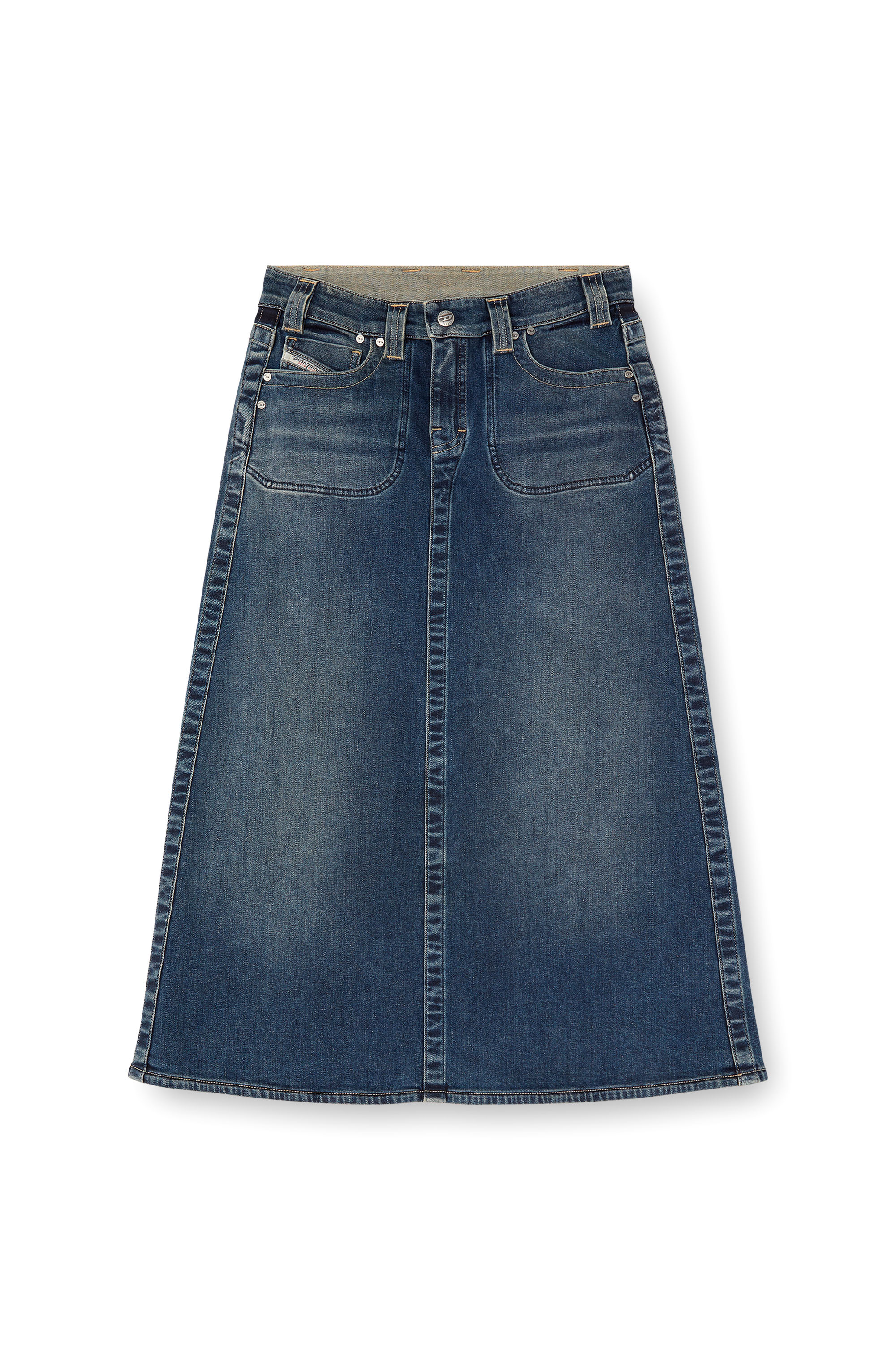 Diesel - DE-PAGO-MID-RE, Gonna midi in denim Rehab Donna in Blu - 3