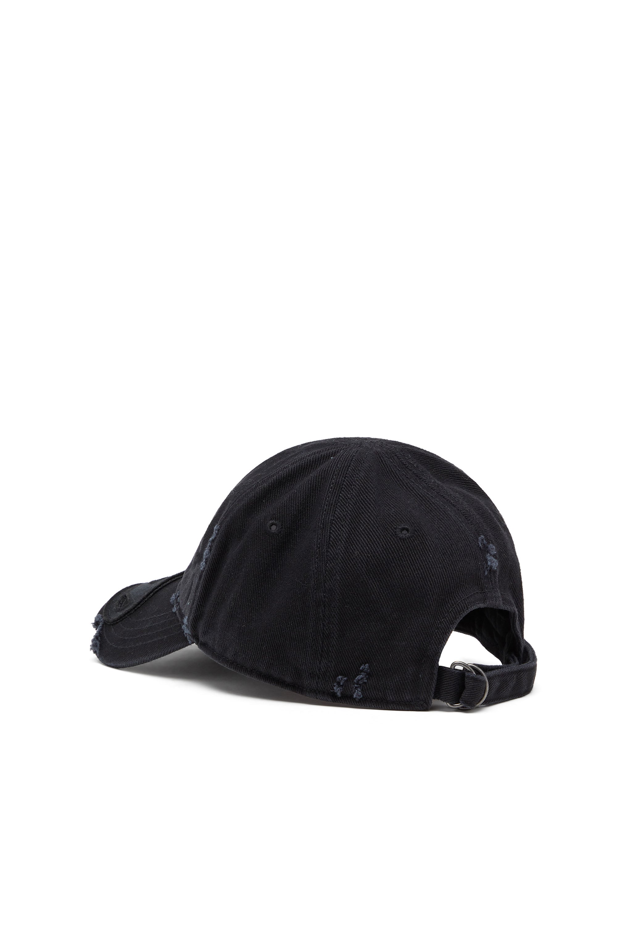 Diesel - C-BIGDOV, Cappellino in twill di cotone con dettagli distressed Uomo in Nero - 2