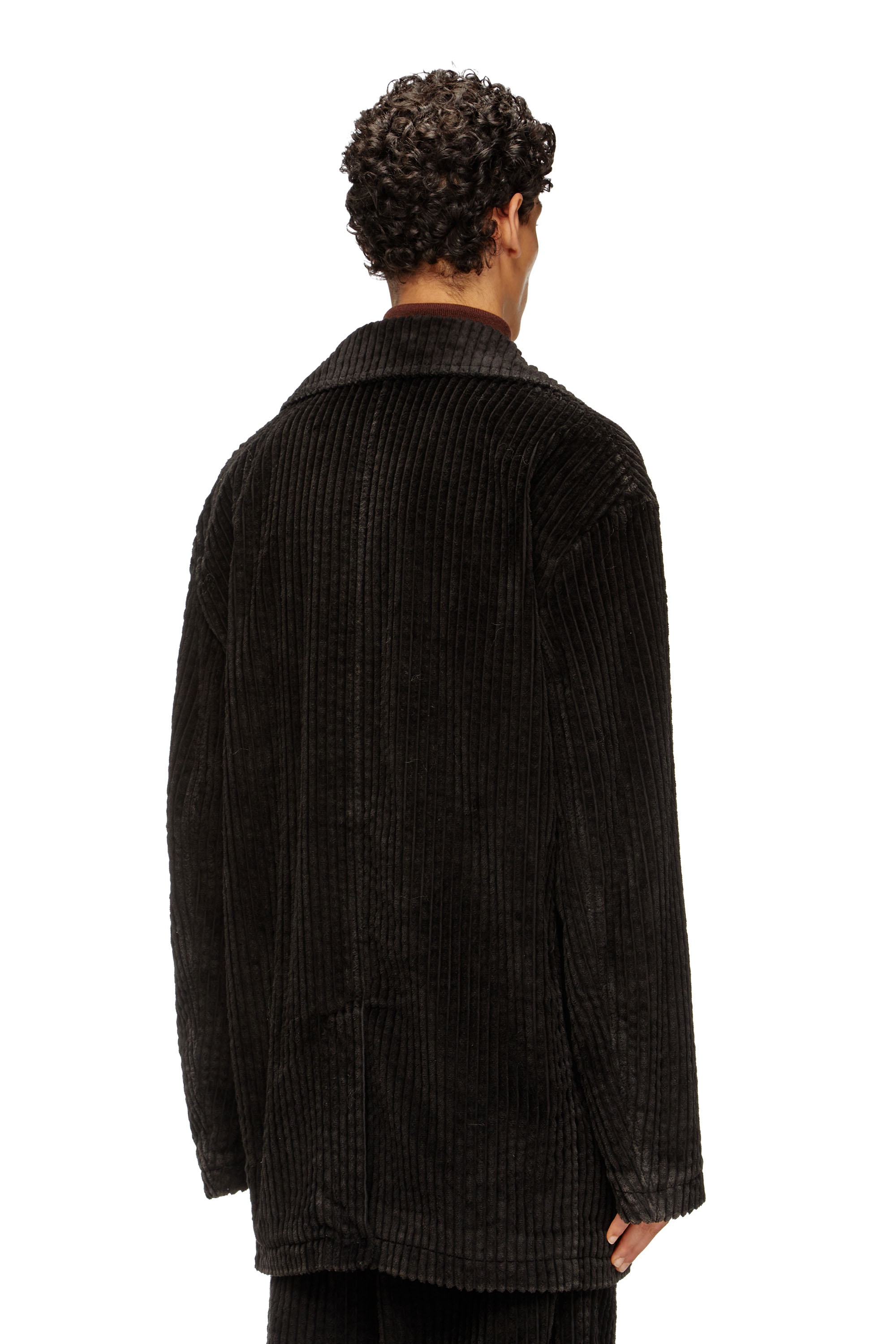 Diesel - W-OTIS, Peacoat in velluto a coste trattato Uomo in Marrone - 4