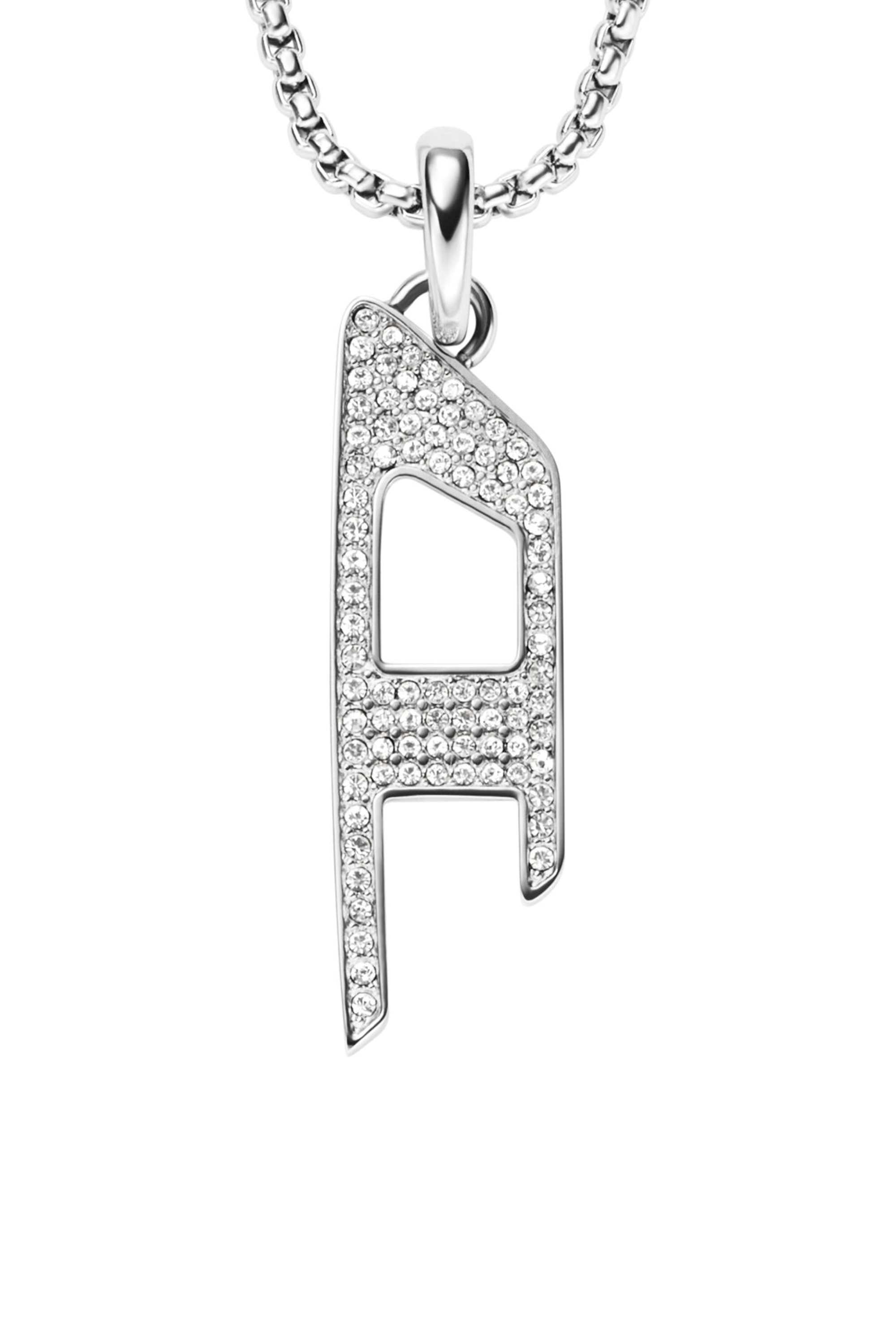 Diesel - DX1624040 JEWELLERY, Collana con pendente luminoso in acciaio Unisex in Argento - 2