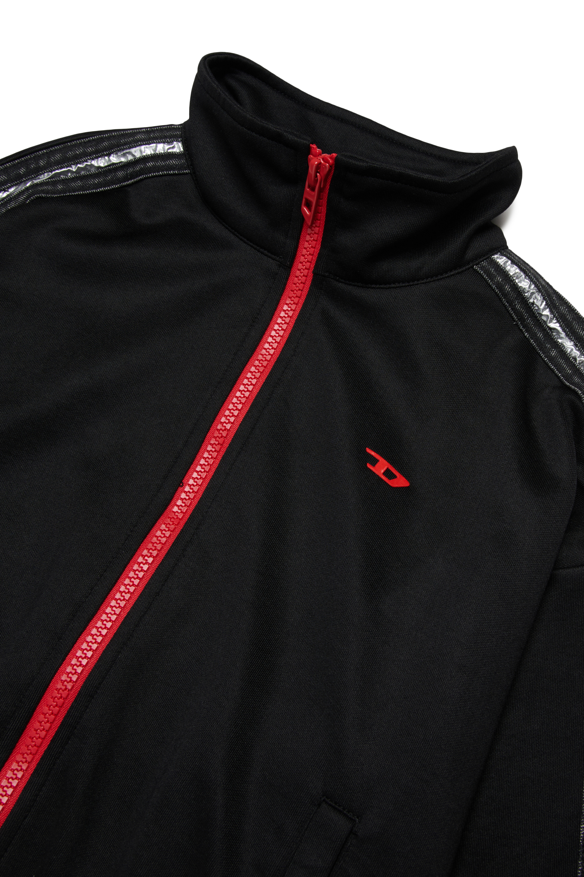 Diesel - STREET, Felpa corta con zip a contrasto Donna in Nero - 3