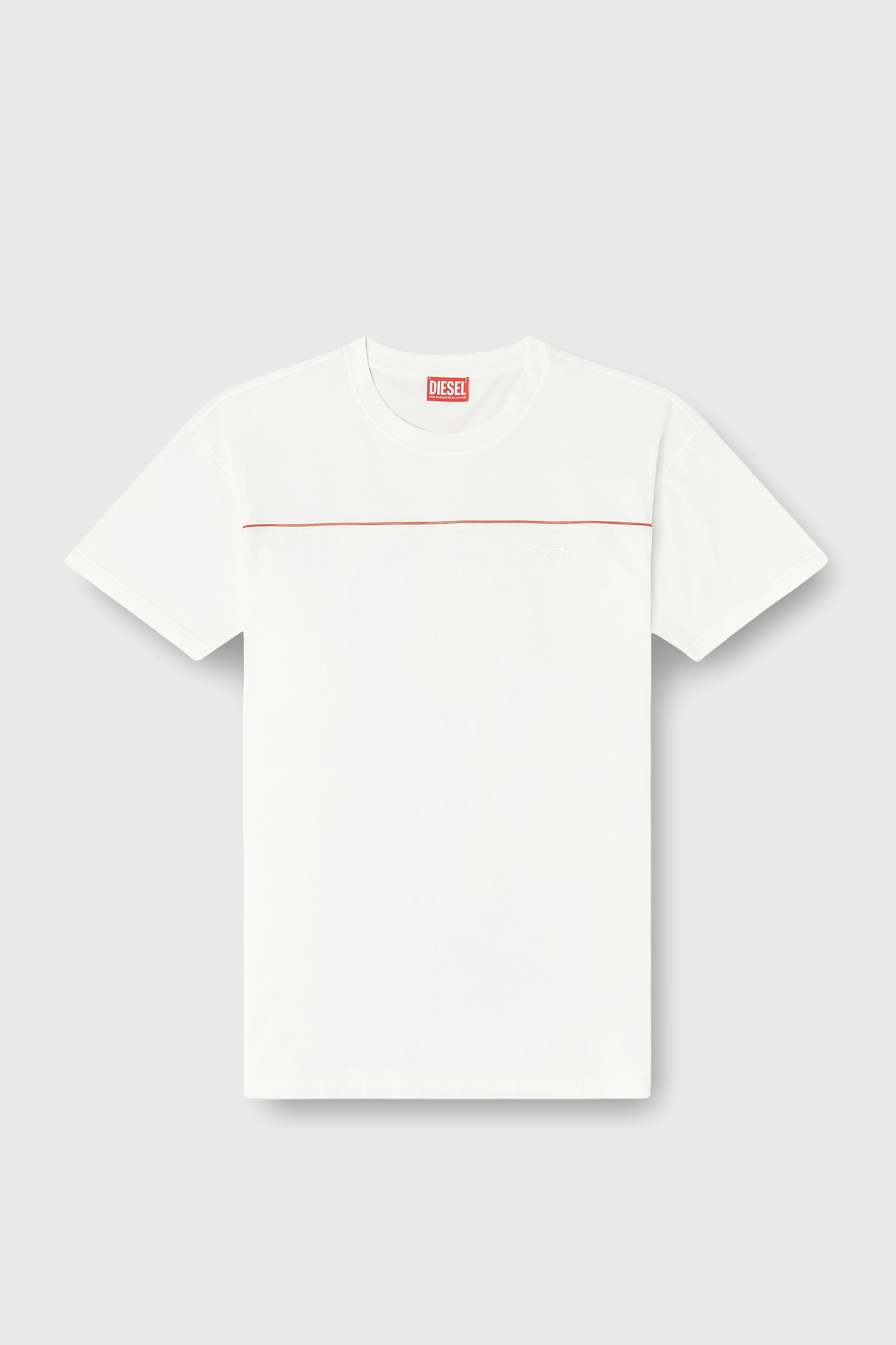 Diesel - T-NORM-PIPING, T-shirt con profili a contrasto Uomo in Bianco - 2