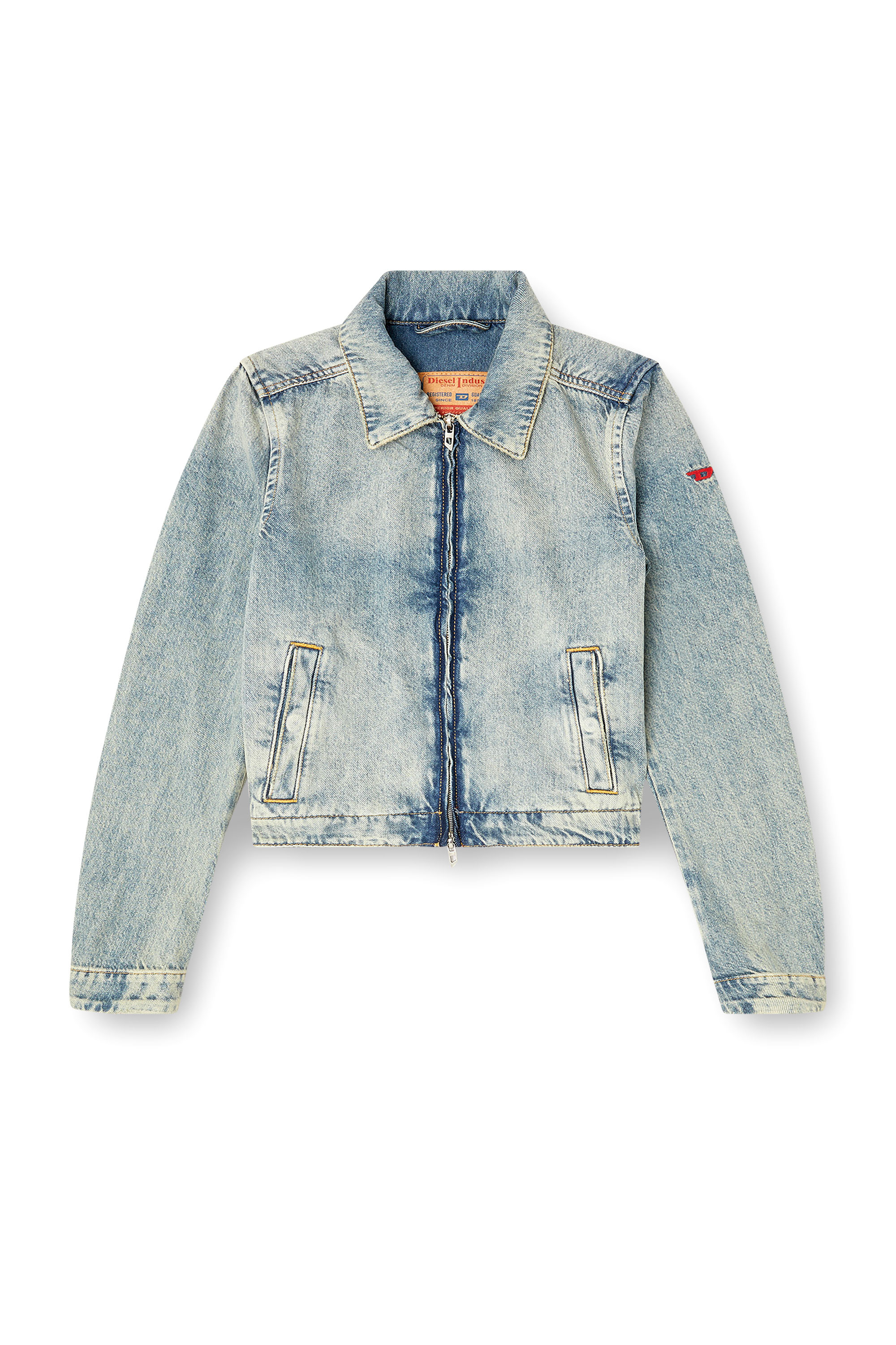 Diesel - DE-CORB, Giacca in denim Tencel fluido effetto dirt Donna in Blu - 2